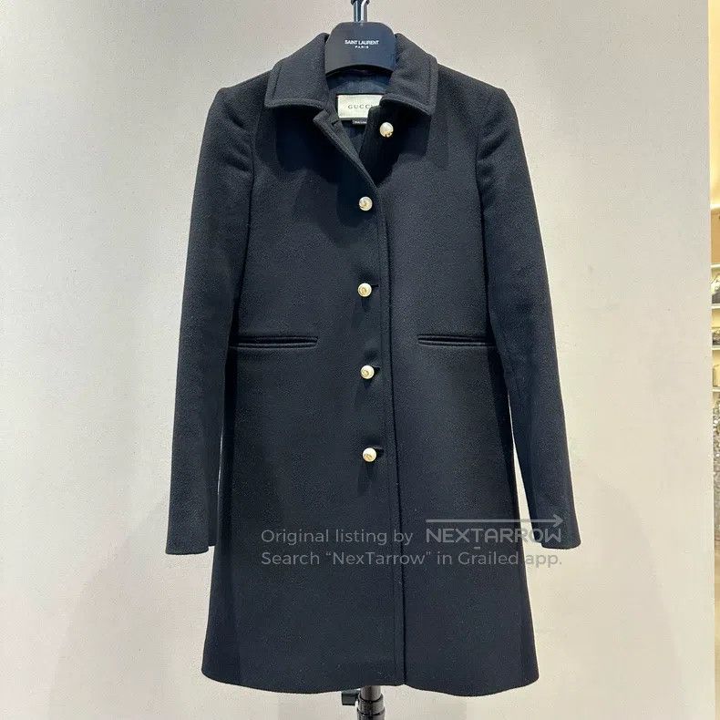 Gucci Gucci Black pearl buckle wool coat Size XS / US 0-2 / IT 36-38 - 2 Thumbnail