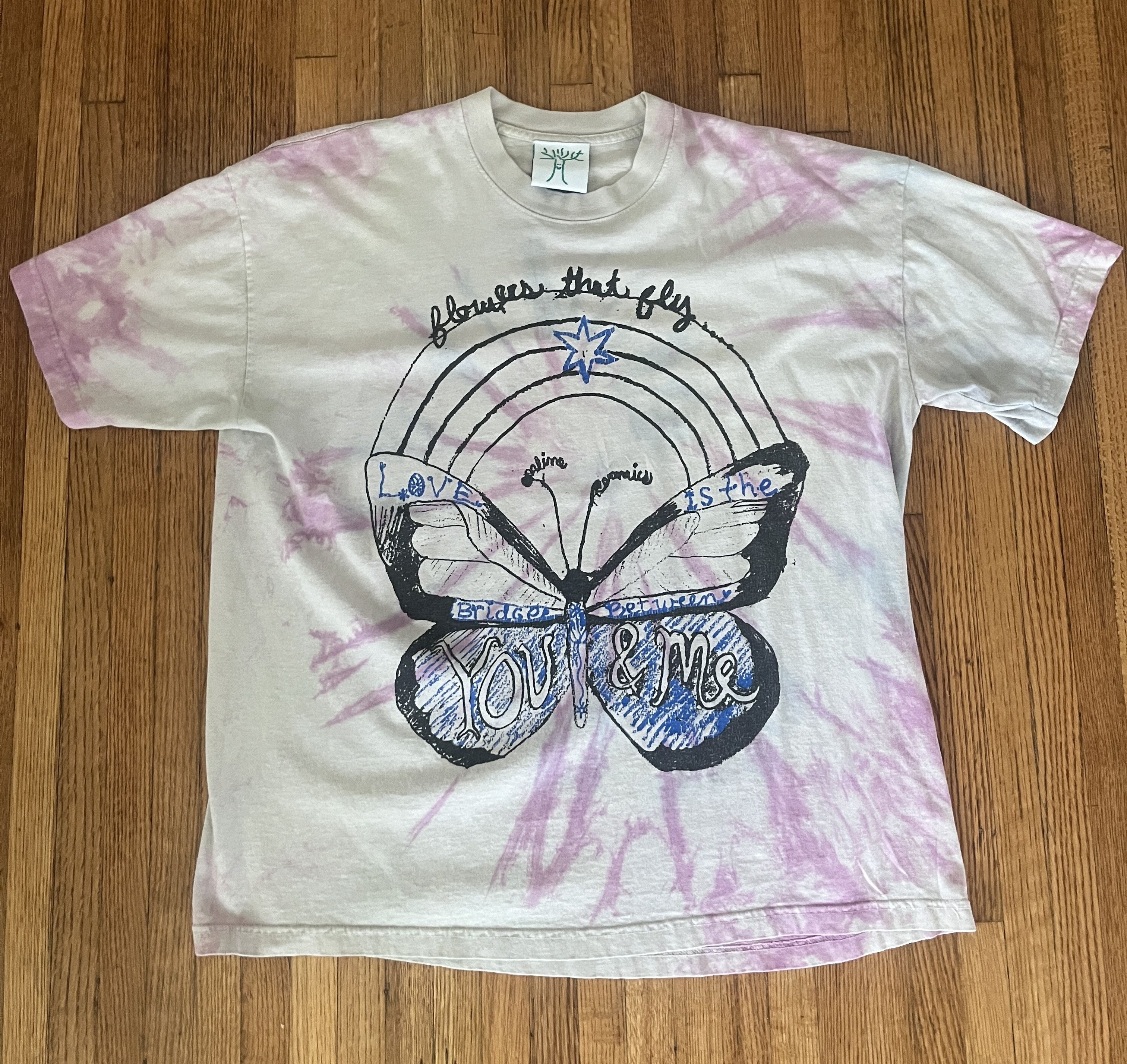 image of Online Ceramics Love Is A Bridge T Shirt (Hand Dyed At Studio In La) in Tie Dye, Men's (Size XL)
