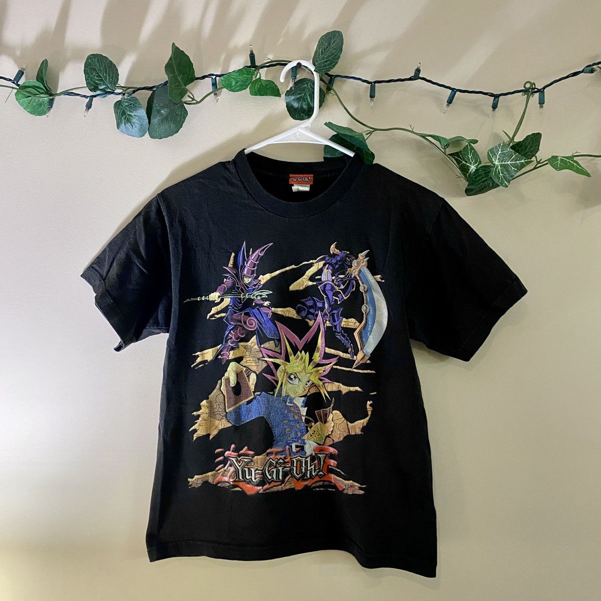 image of Vintage 1996 Yugioh Anime T-Shirt in Black, Men's (Size Small)