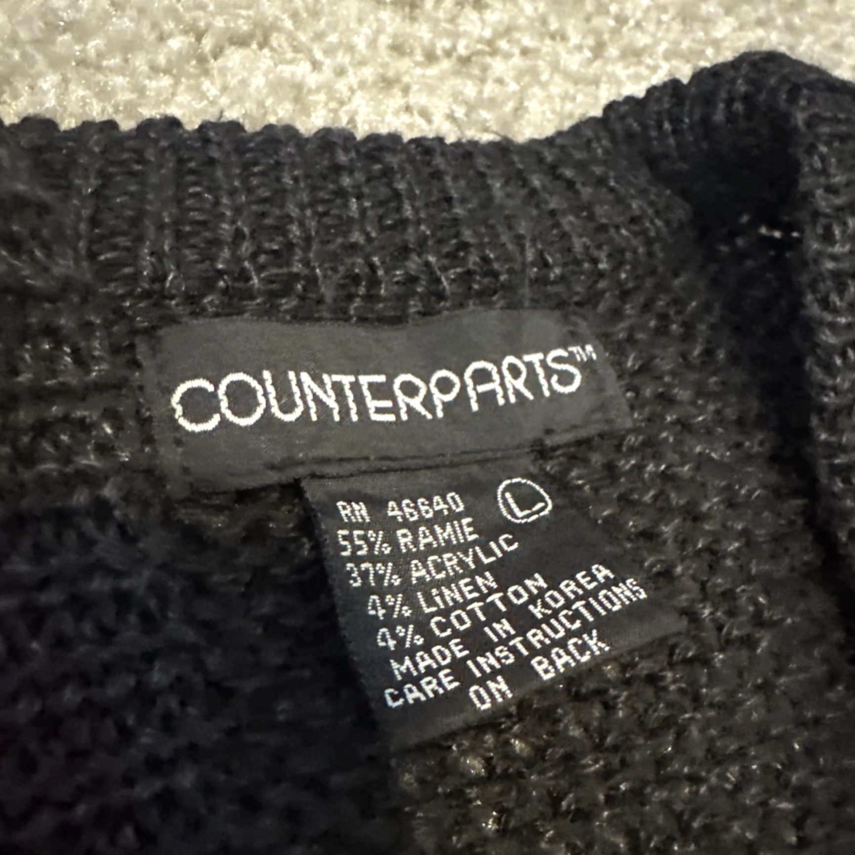 J Brand VINTAGE Counterparts Black Floral Knit Cardigan Sleeveless Sweater L Women 80s Size L / US 10 / IT 46 - 6 Thumbnail