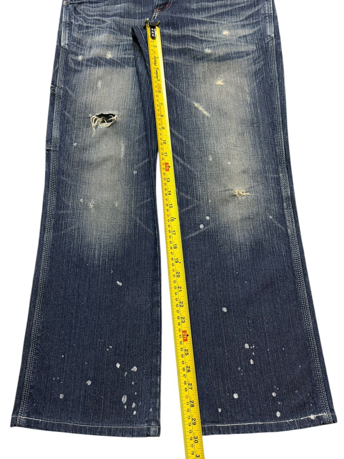 Edwin Edwin 503 Blue Trip Faded Wash Carpenter Paint Splatter Size US 33 - 11 Thumbnail