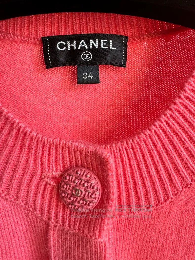 Chanel Chanel 18k rose pink cashmere cardigan coat Size XXS / US 00 / IT 34 - 4 Thumbnail