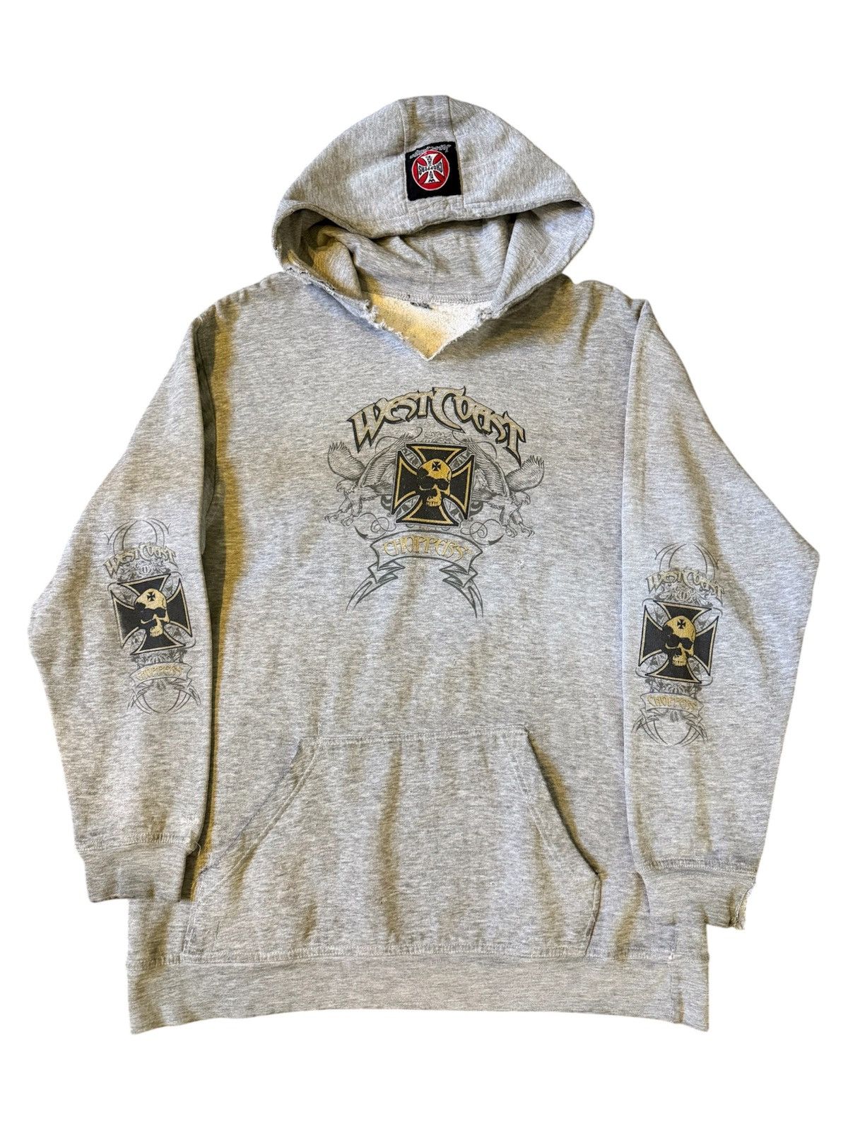 West Coast Choppers West Coast Choppers Skull Trashed Vintage Hoodie Size US XXL / EU 58 / 5 - 1 Thumbnail
