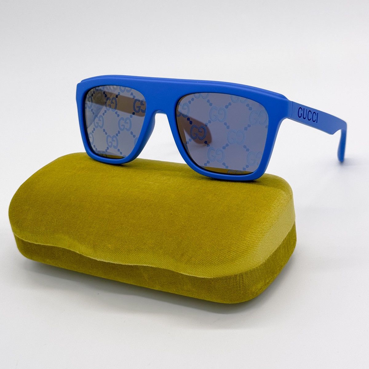 image of New Gg1570S 004 Gucci Blue Yellow Unisex Sunglasses GG 1570S, Women's