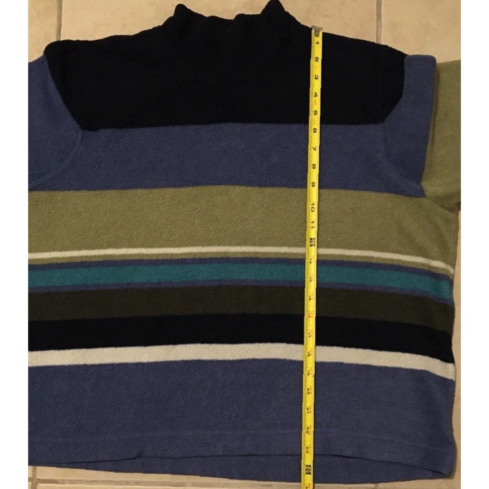 Vintage Vtg 90s Faded Striped Mock Neck Boxy Sweatshirt XL Blue Hoodie Women Pullover 80s 90s Grunge Surf Skate Vaporwave Vintage-style Size XL / US 12-14 / IT 48-50 - 7 Thumbnail