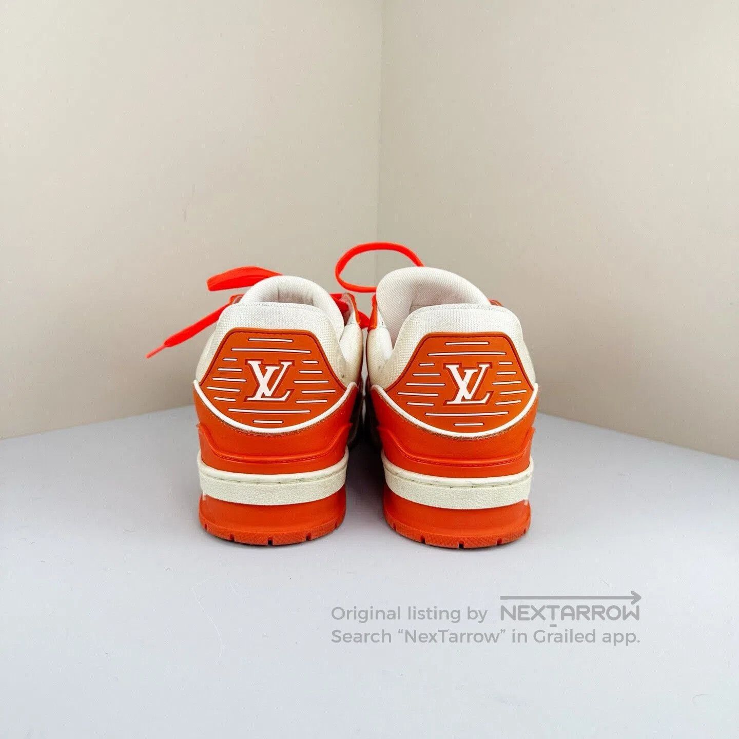 Louis Vuitton Louis Vuitton White Orange Trainer Sneakers. Size US 8 / EU 41 - 3 Thumbnail