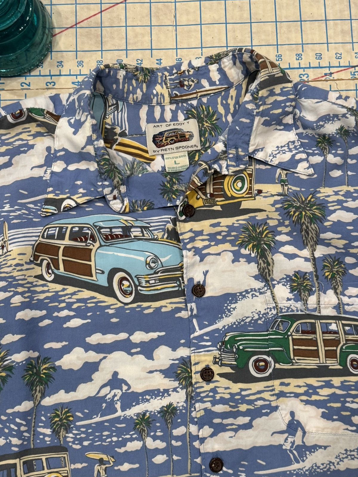 Reyn Spooner Reyn Spooner Art of Eddy Y Hawaiian Rayon Button Up SS SizeL Size US L / EU 52-54 / 3 - 4 Thumbnail
