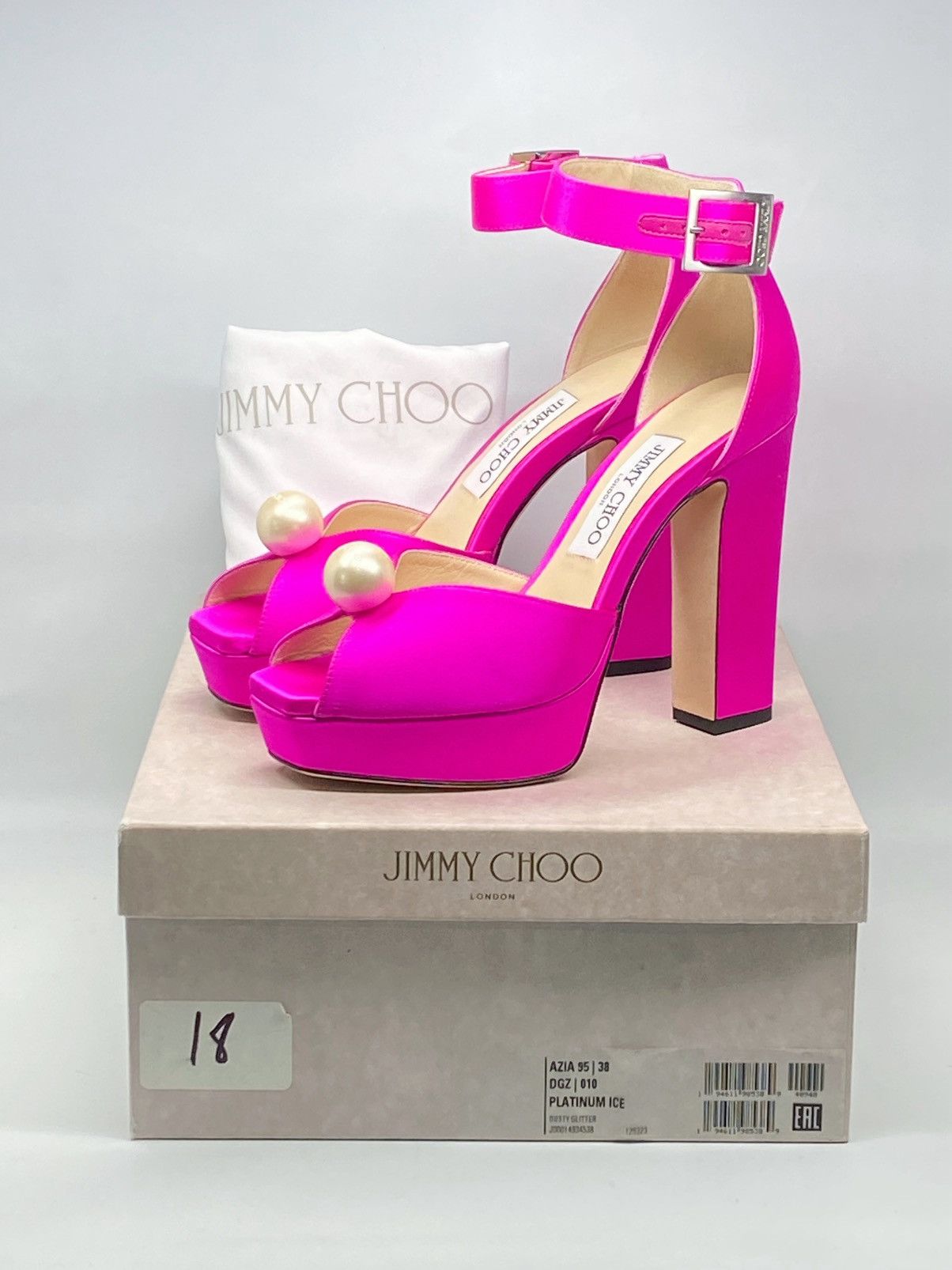Jimmy Choo Jimmy Choo Socorie 120 Satin Platform Sandals size 37.5 Size US 7.5 / IT 37.5 - 13 Thumbnail