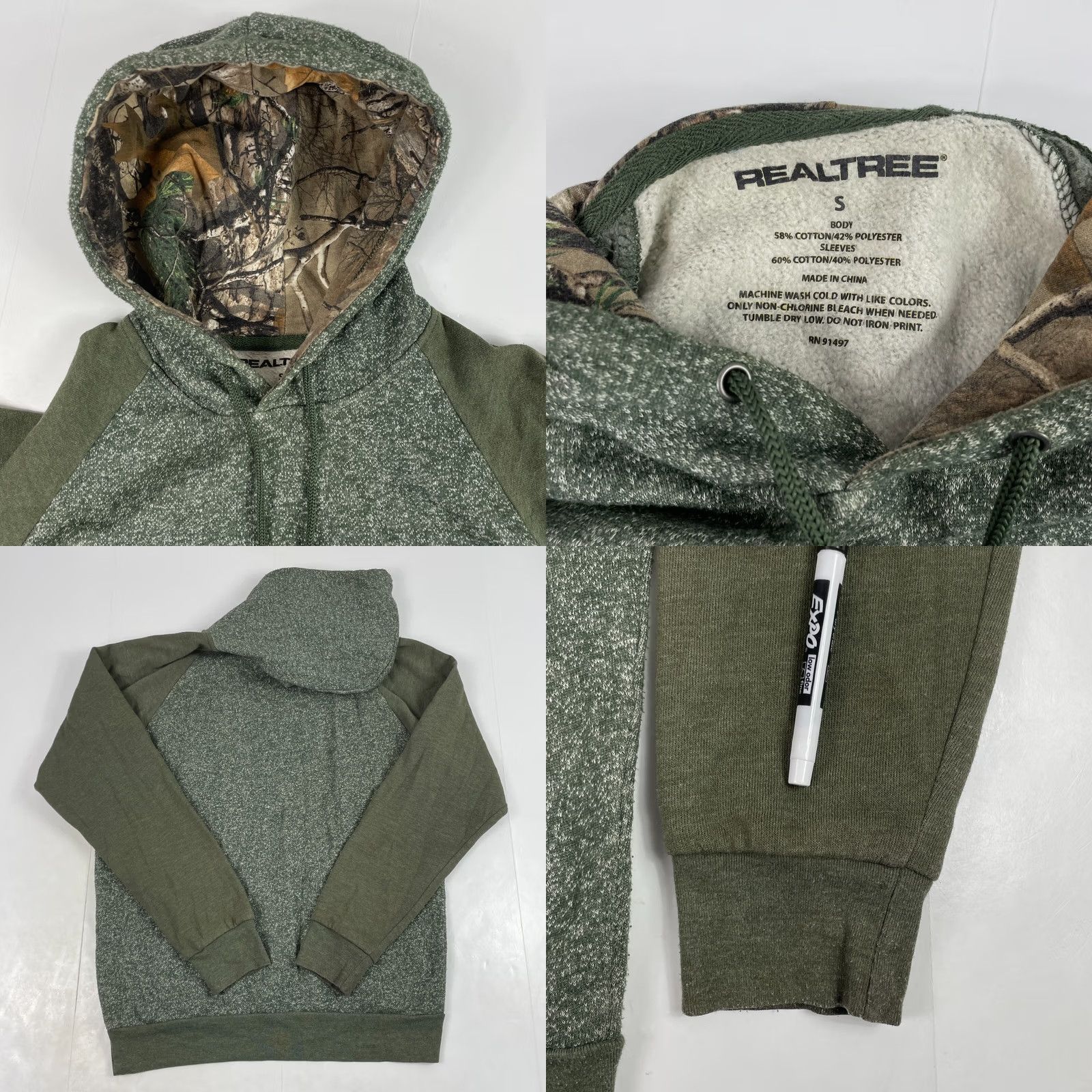 Realtree Realtree Hoodie Mens S Green Small Camouflage Pullover Hunting Camping Outdoors Size US S / EU 44-46 / 1 - 8 Thumbnail