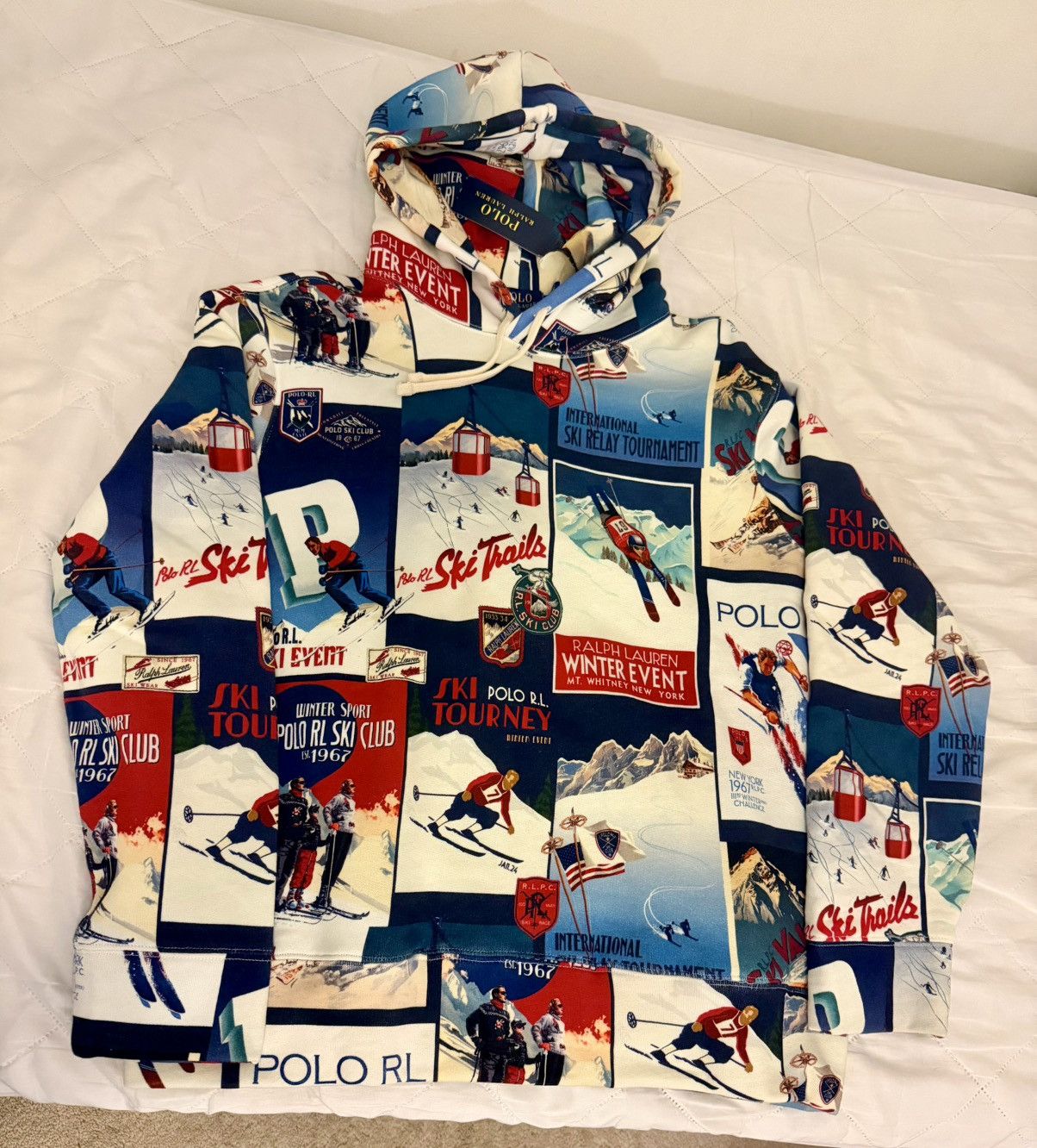 Polo Ralph Lauren Polo Ralph Lauren Ski-Patchwork Fleece Hoodie Medium Size US M / EU 48-50 / 2 - 1 Thumbnail