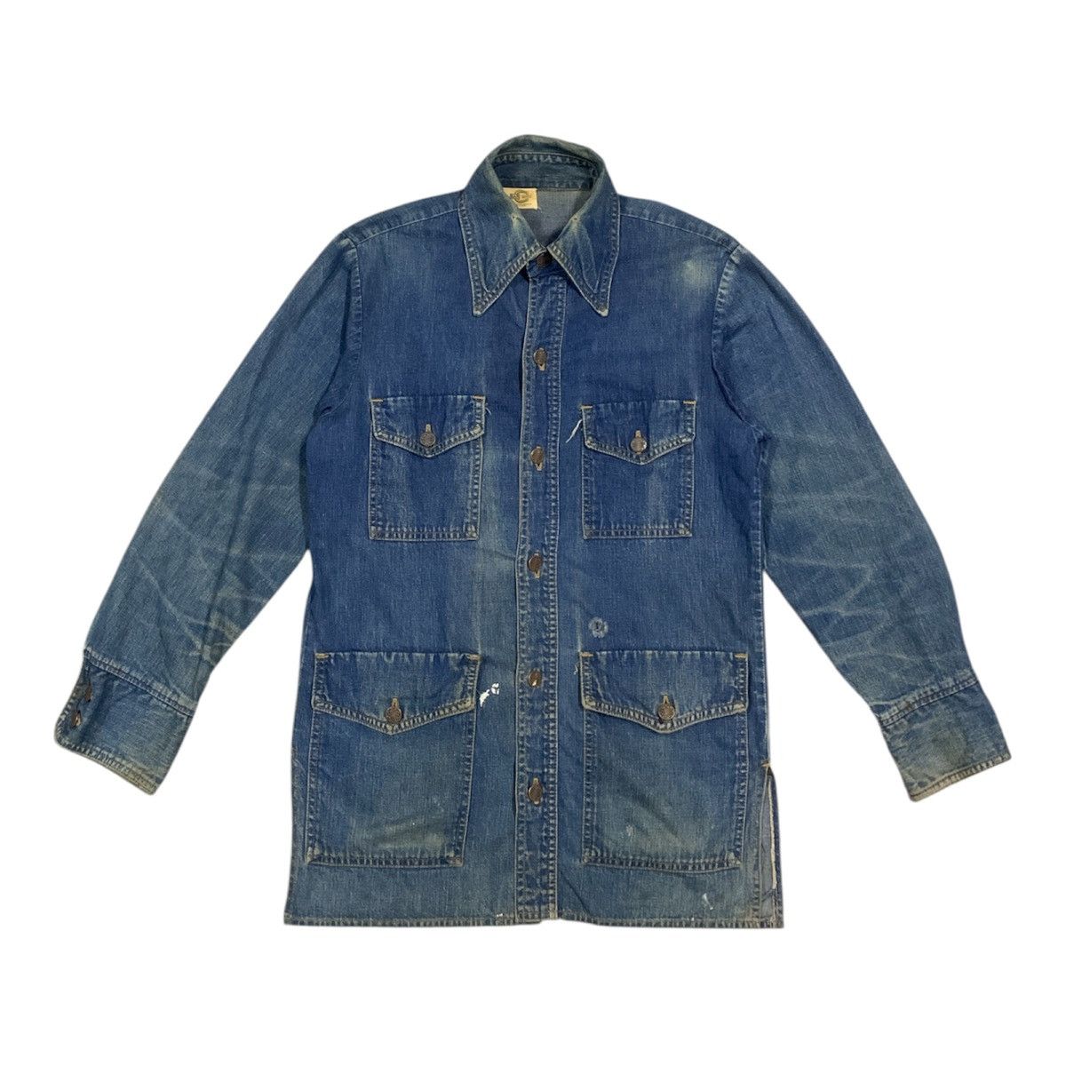 Vintage Vtg 60's 70's Bar C Ranchwear 4 Pocket Denim Work Shirt Size US M / EU 48-50 / 2 - 1 Thumbnail