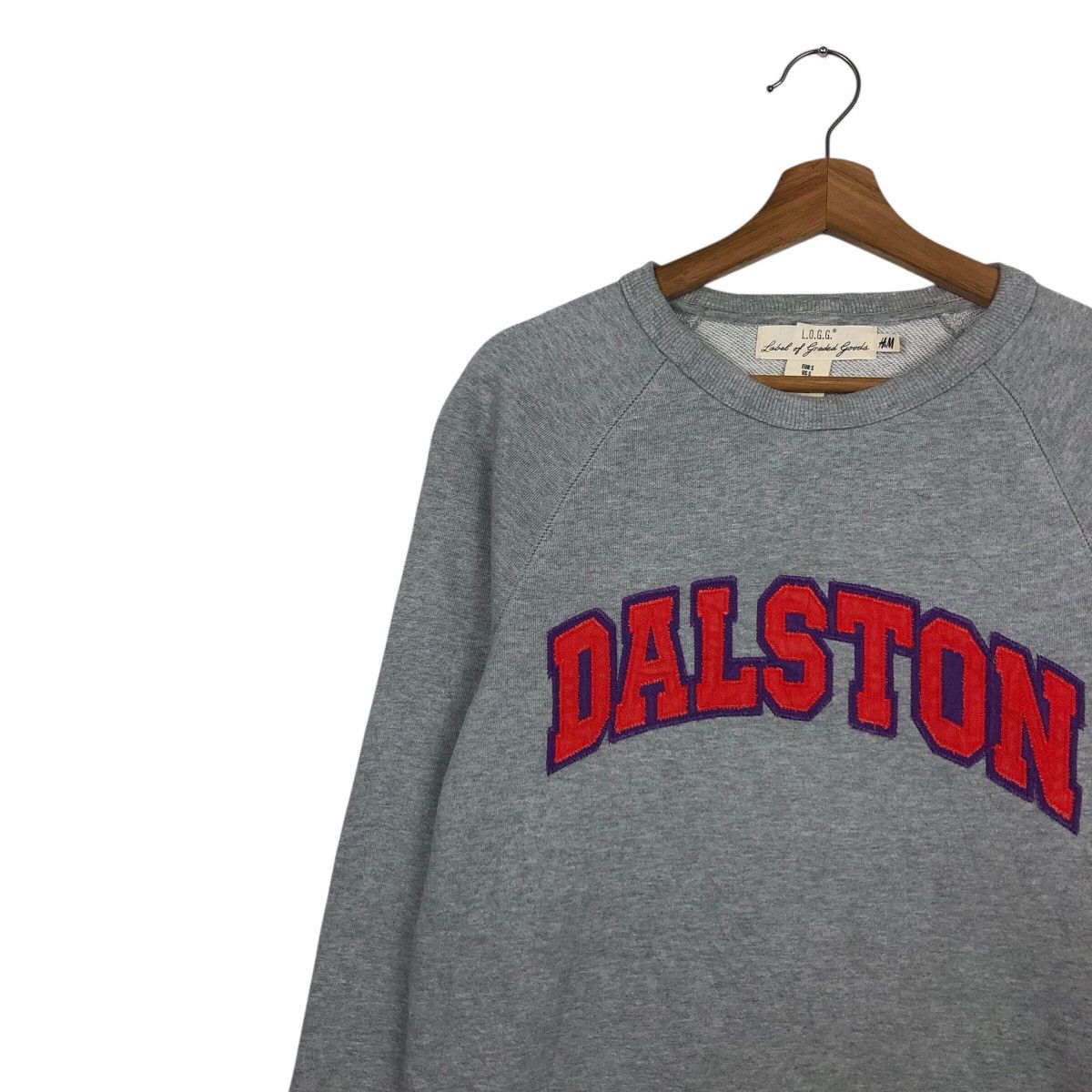 Japanese Brand 📌Rich Grey Vintage Sweatshirt Dalston Big Logo Spell Out Size US S / EU 44-46 / 1 - 8 Thumbnail