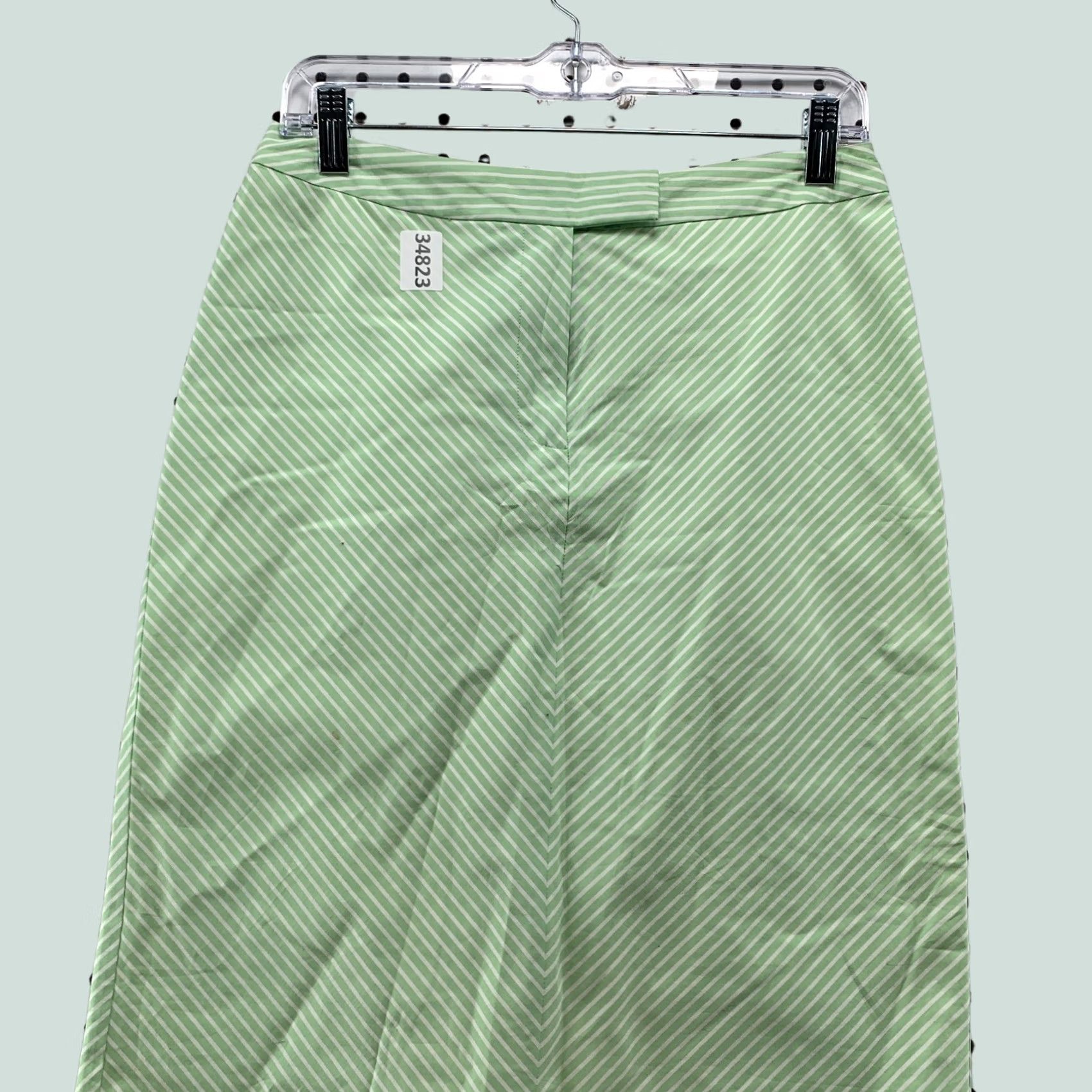 Brooks Brothers Brooks Brothers Green Striped Skirt Womens Size 4 Front Slit Knee Length Pastel 28x24.5 Size 27" / US 4 / IT 40 - 1 Thumbnail