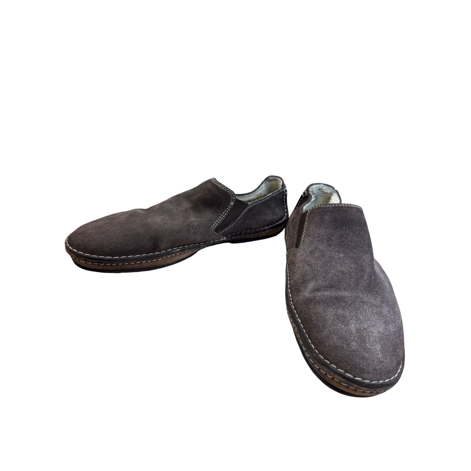 Cole Haan Cole Haan Mens Faux Fur Lined Brown Suede Slipon Loafers Siz Size US 9.5 / EU 42-43 - 2 Thumbnail