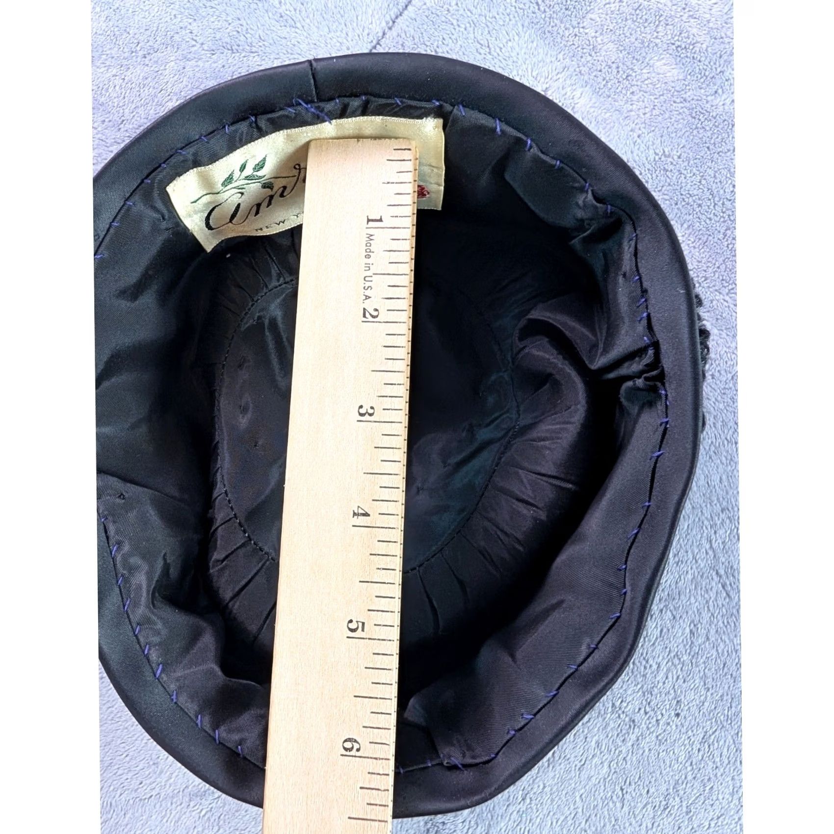 Vintage VINTAGE Amrose New York Pillbox Hat Black Faux Persian Lamb Astrakhan Bow Eveningwear 1960s Womens Size ONE SIZE - 7 Thumbnail