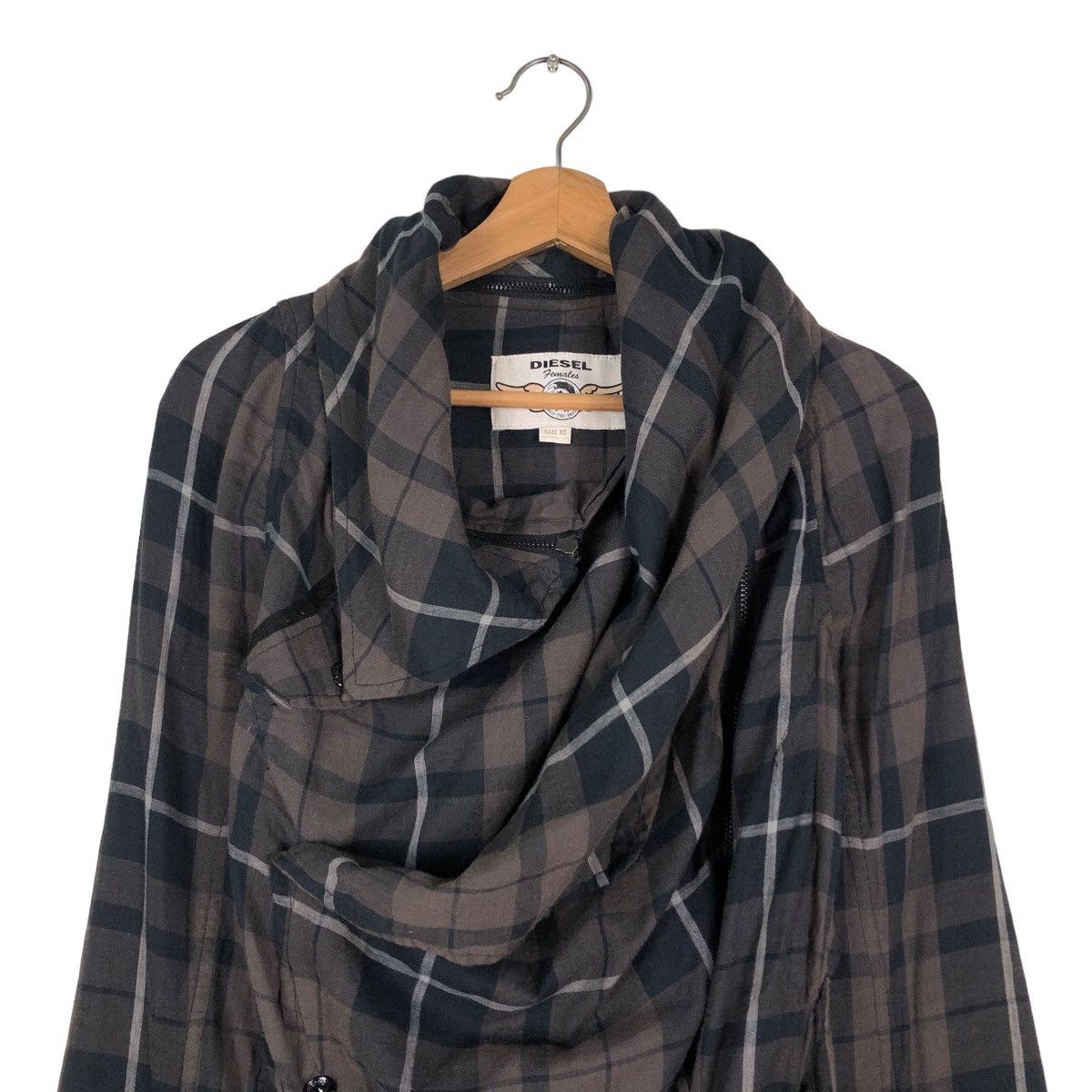 Diesel 📌CROPPED BIKER JACKET DIESEL TARTAN DESIGN BONDAGE STYLE Size US XS / EU 42 / 0 - 8 Thumbnail
