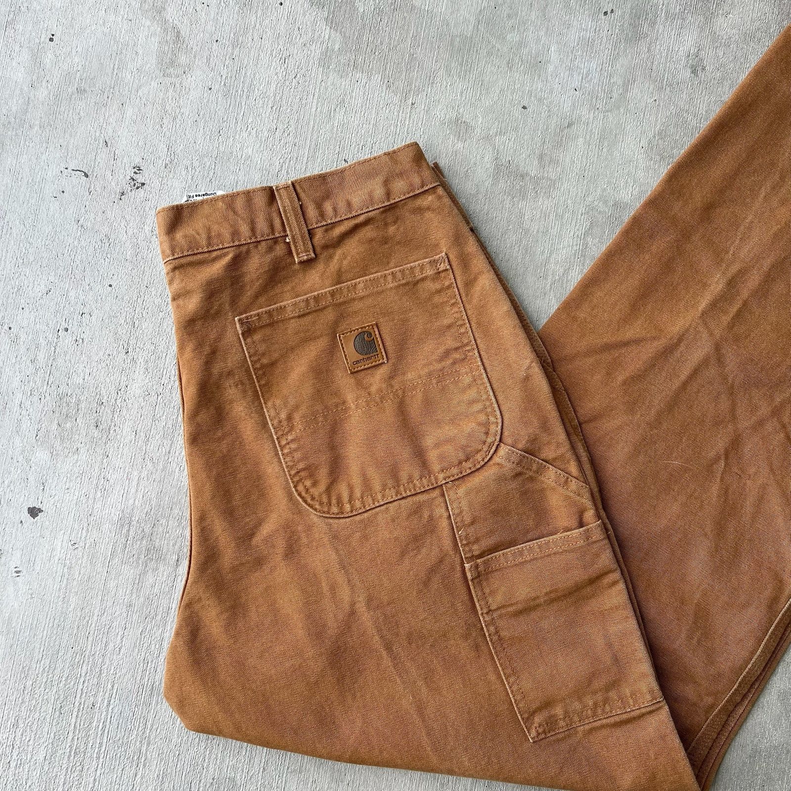Carhartt × Vintage Carhartt brown b11 work wear carpenter pants Size US 35 - 2 Thumbnail