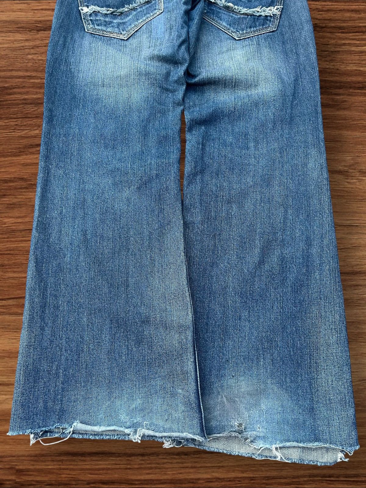 Japanese Brand Vintage Japan Jack Serika Mud Washed Twisted Flare Leg Jeans Size US 35 - 6 Thumbnail