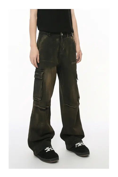 Japanese Brand × Jean Pants Street retro multi-pocket distressed workwear jeans Size US 32 / EU 48 - 3 Thumbnail