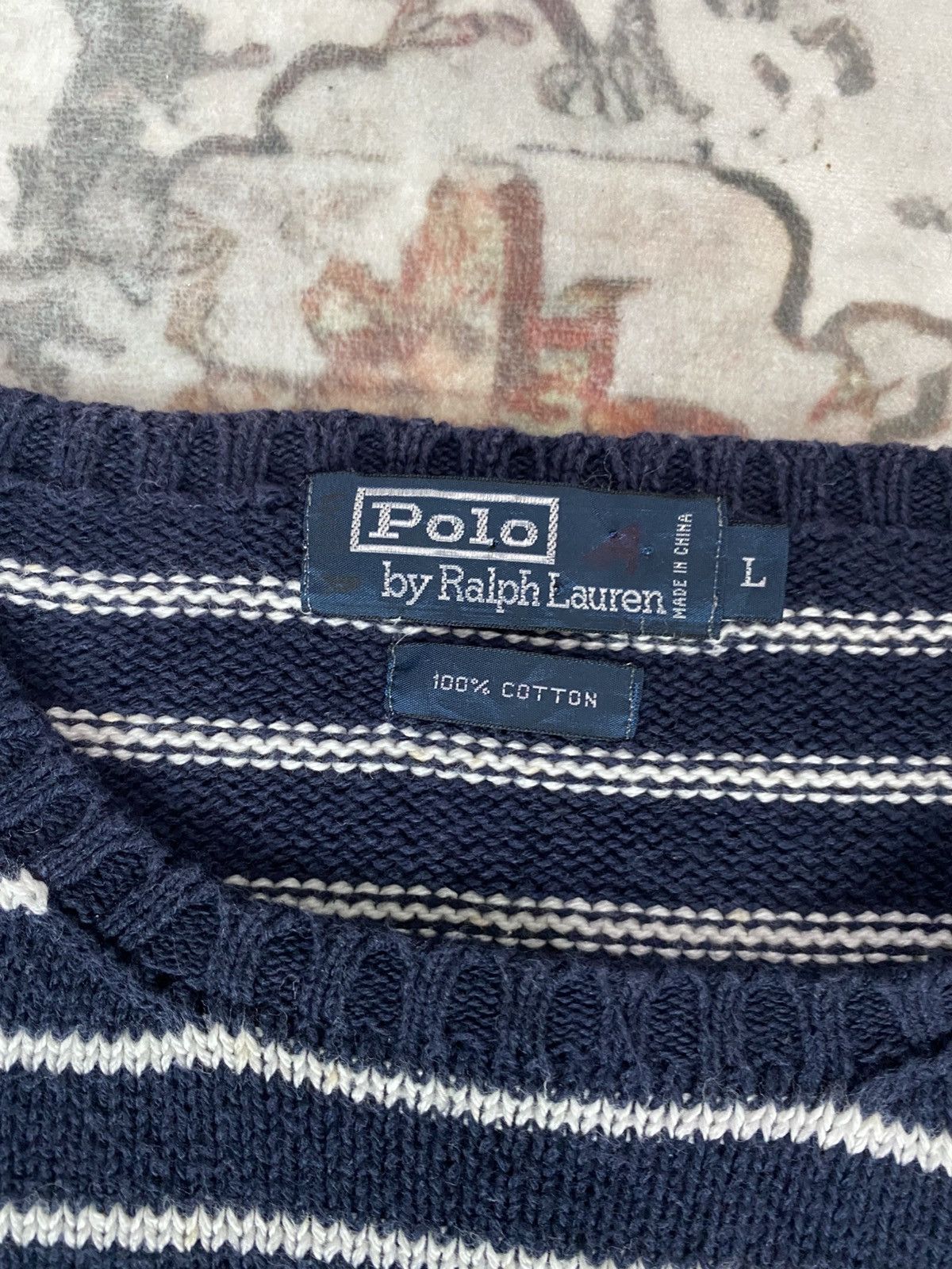 Polo Ralph Lauren × Vintage Crazy Vintage 90s Polo Ralph Lauren Cable Knit Sweater Size US L / EU 52-54 / 3 - 4 Thumbnail