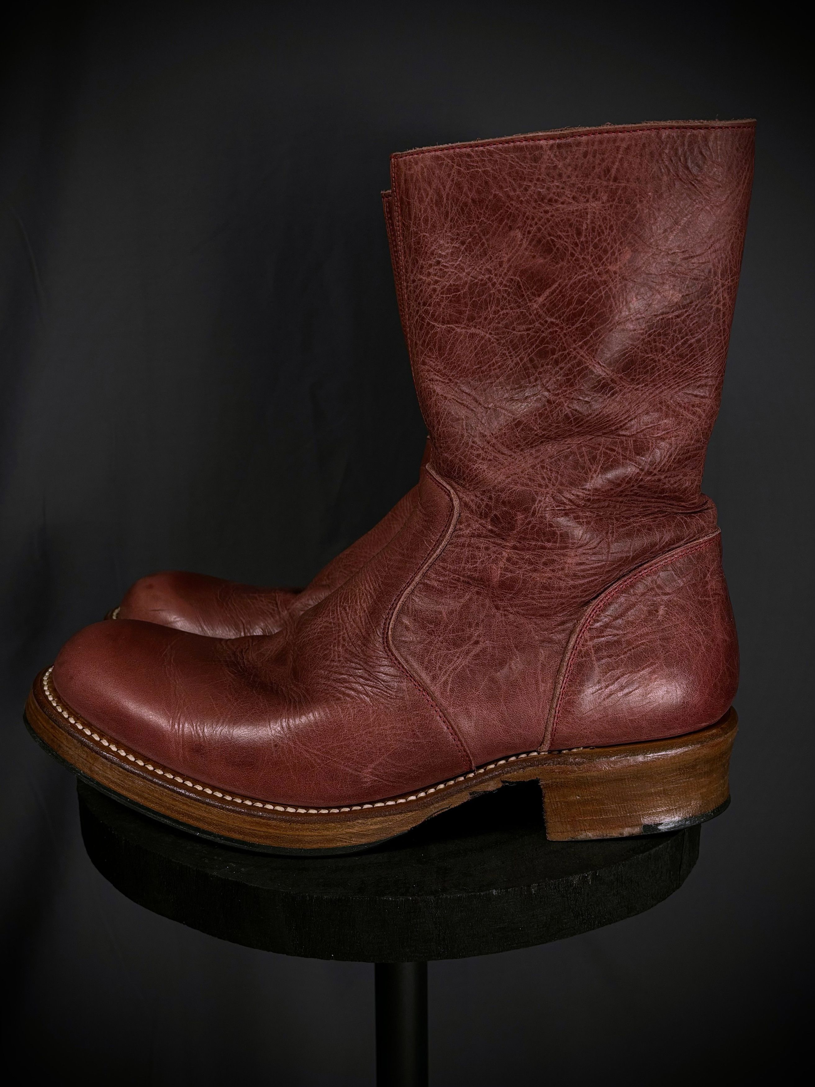 Japanese Brand Thee Old Circus Bullet Leather Side Zip Boots Size US 8.5 / EU 41-42 - 4 Thumbnail