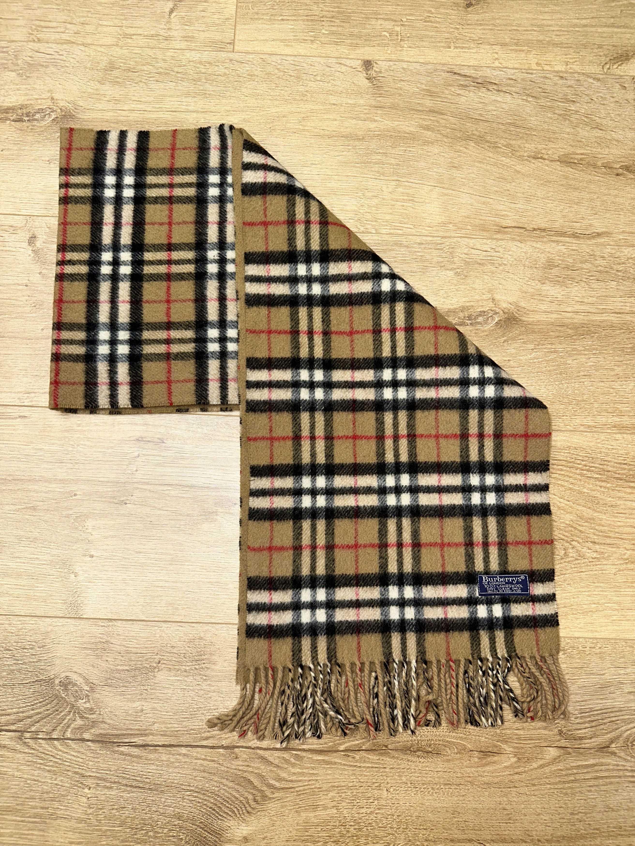 Iconic Vintage Burberrys Reversible Check Scarf 150x28cm