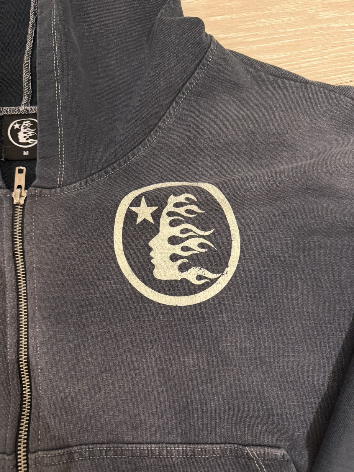 HELLSTAR Hellstar Washed Full Zip Boxy Fit Hoodie – Black – Size M Size US M / EU 48-50 / 2 - 4 Thumbnail
