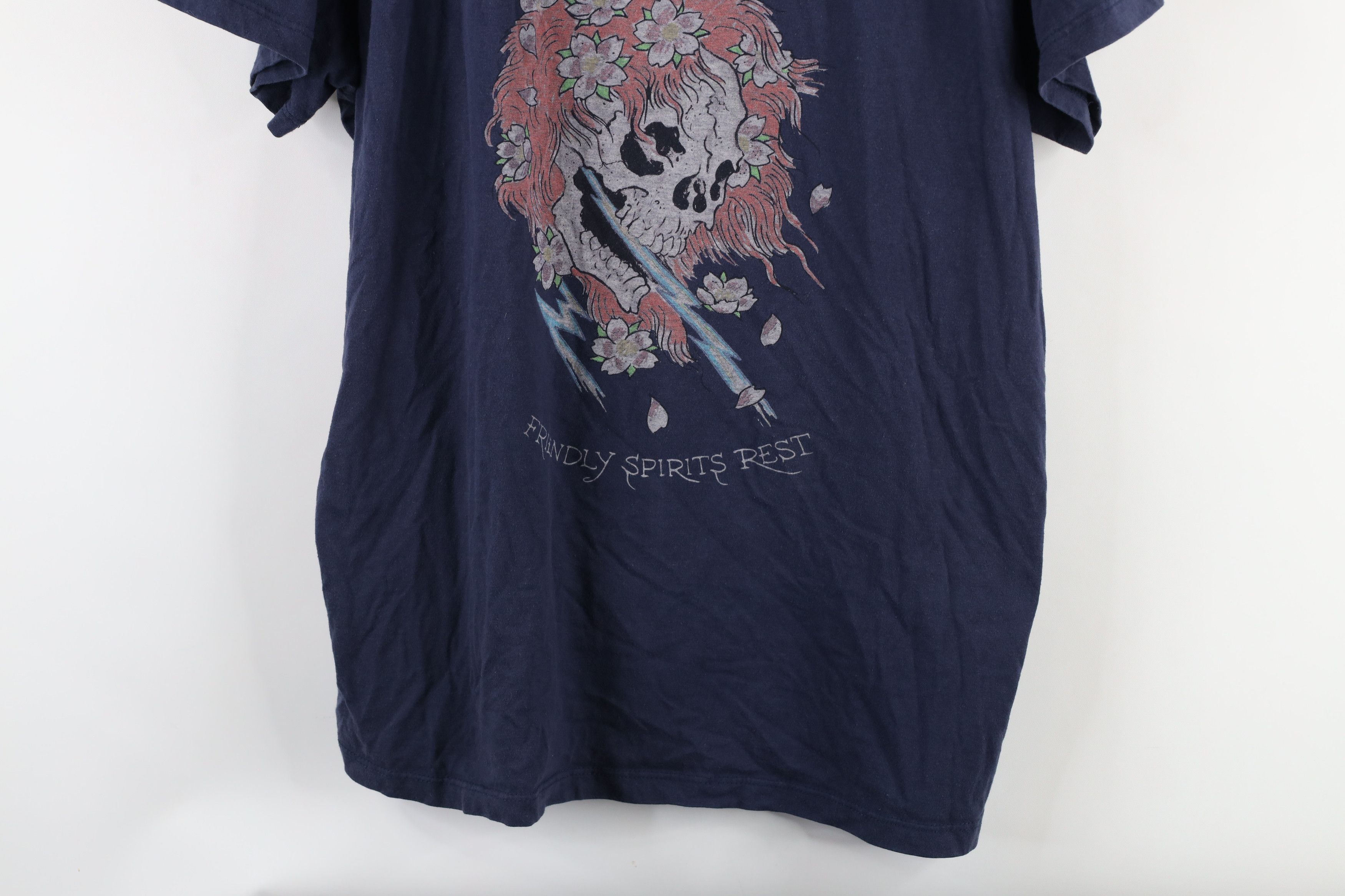 Ed Hardy × Vintage Vintage Ed Hardy Skull Beautiful Ghost T-Shirt Navy Blue Size US XL / EU 56 / 4 - 3 Thumbnail