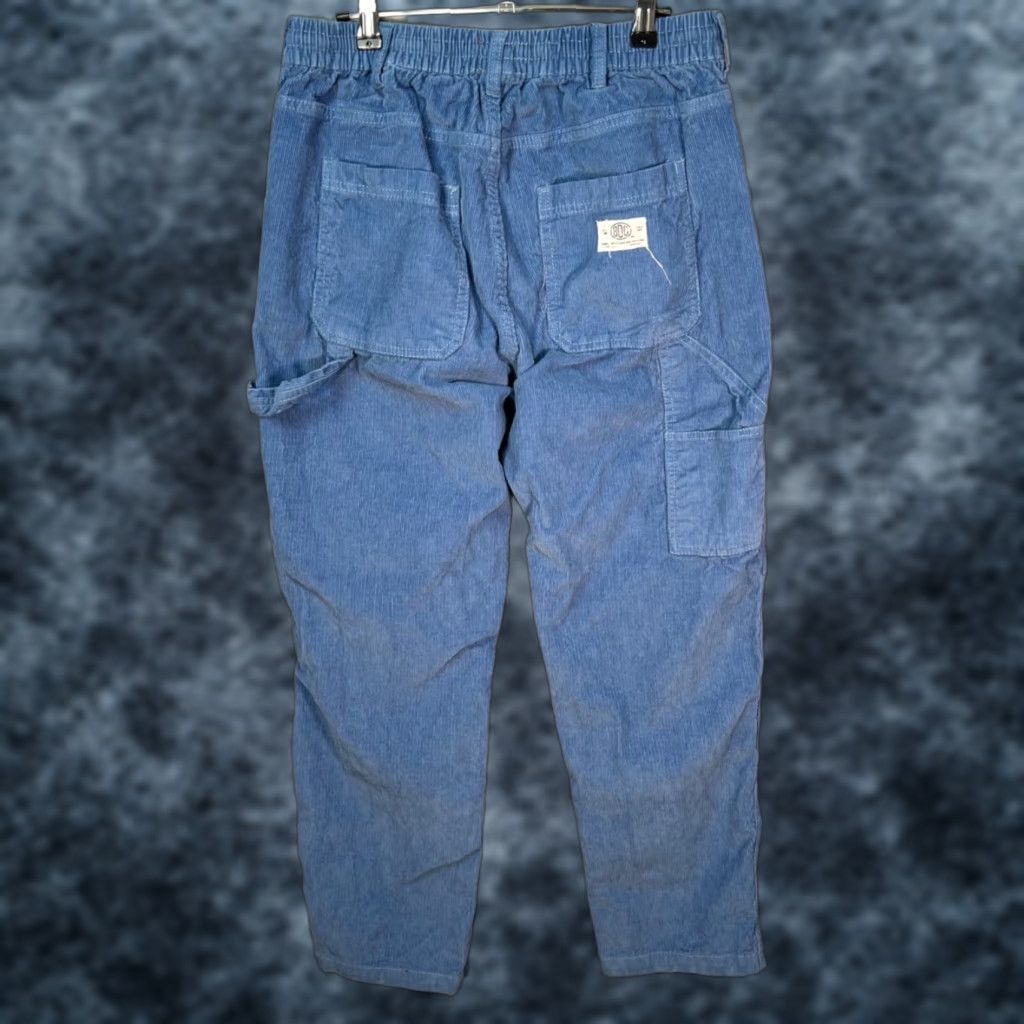 Bdg BDG Mens Medium Blue Corduroy Carpenter Jogger Pants Elastic Waist-Flat Front Roomy Casual Mens Pants Size US 31 - 1 Thumbnail