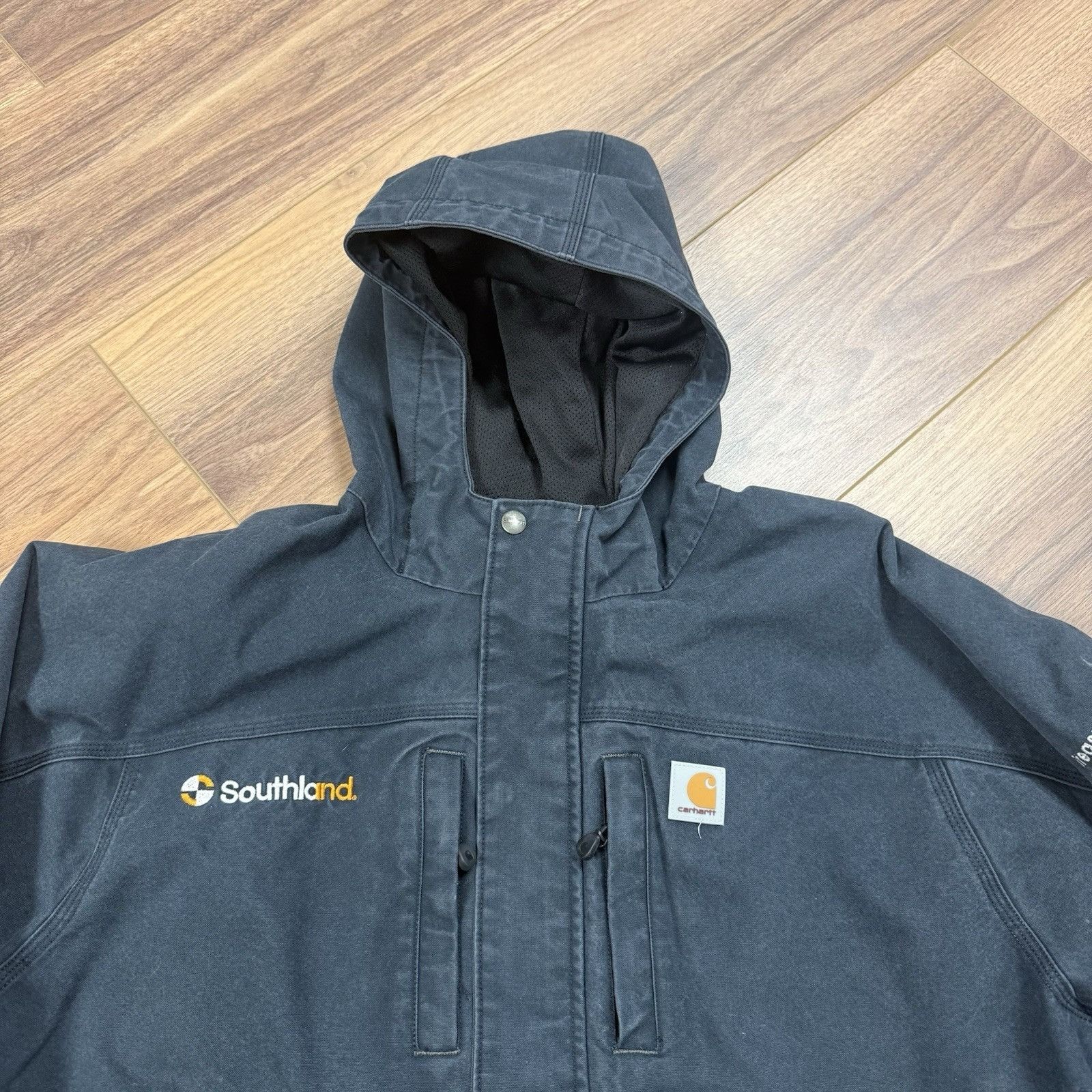 Carhartt Carhartt Jacket Mens 2XL Black Hooded Waterproof Outdoor Wor Size US XXL / EU 58 / 5 - 2 Thumbnail