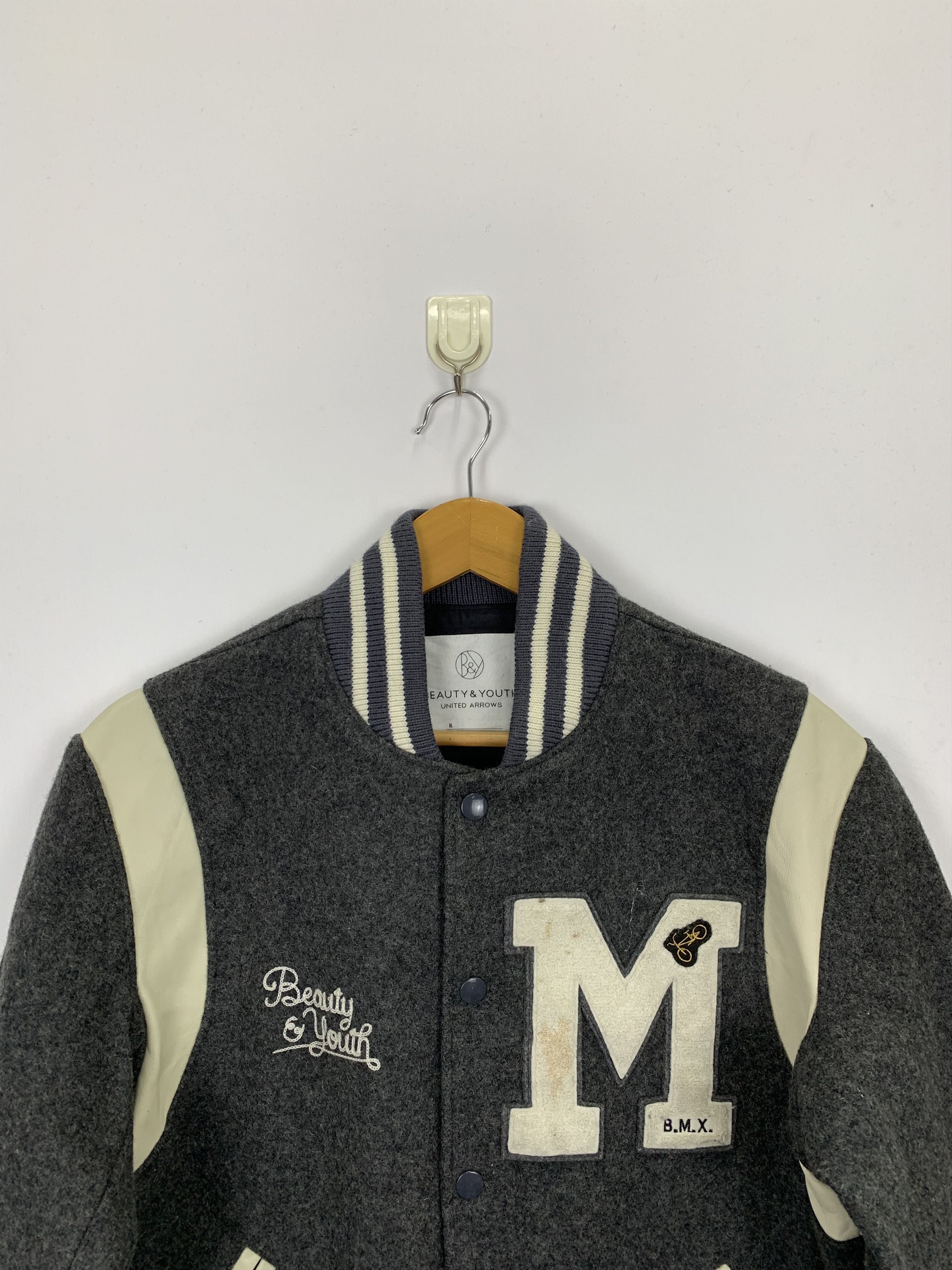 BEAUTY&YOUTH Vintage Beauty & Youth Wool Varsity Jacket V0480 Size US L / EU 52-54 / 3 - 2 Thumbnail