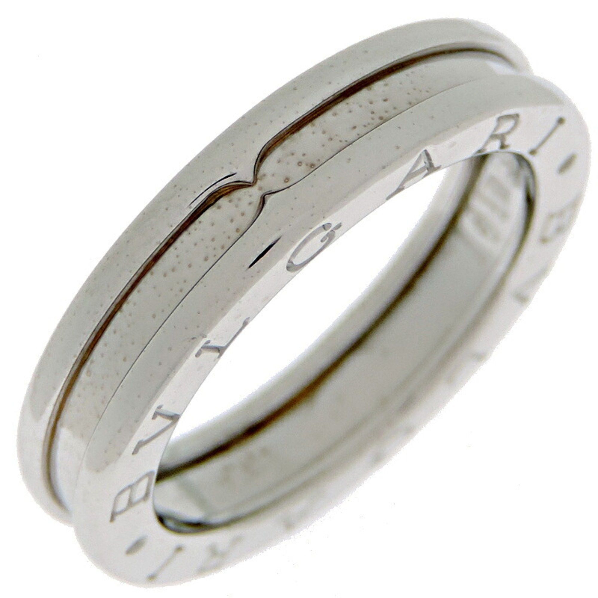 Bvlgari 1-Band #54 Ring, 750 White Gold, Size 14, for Men