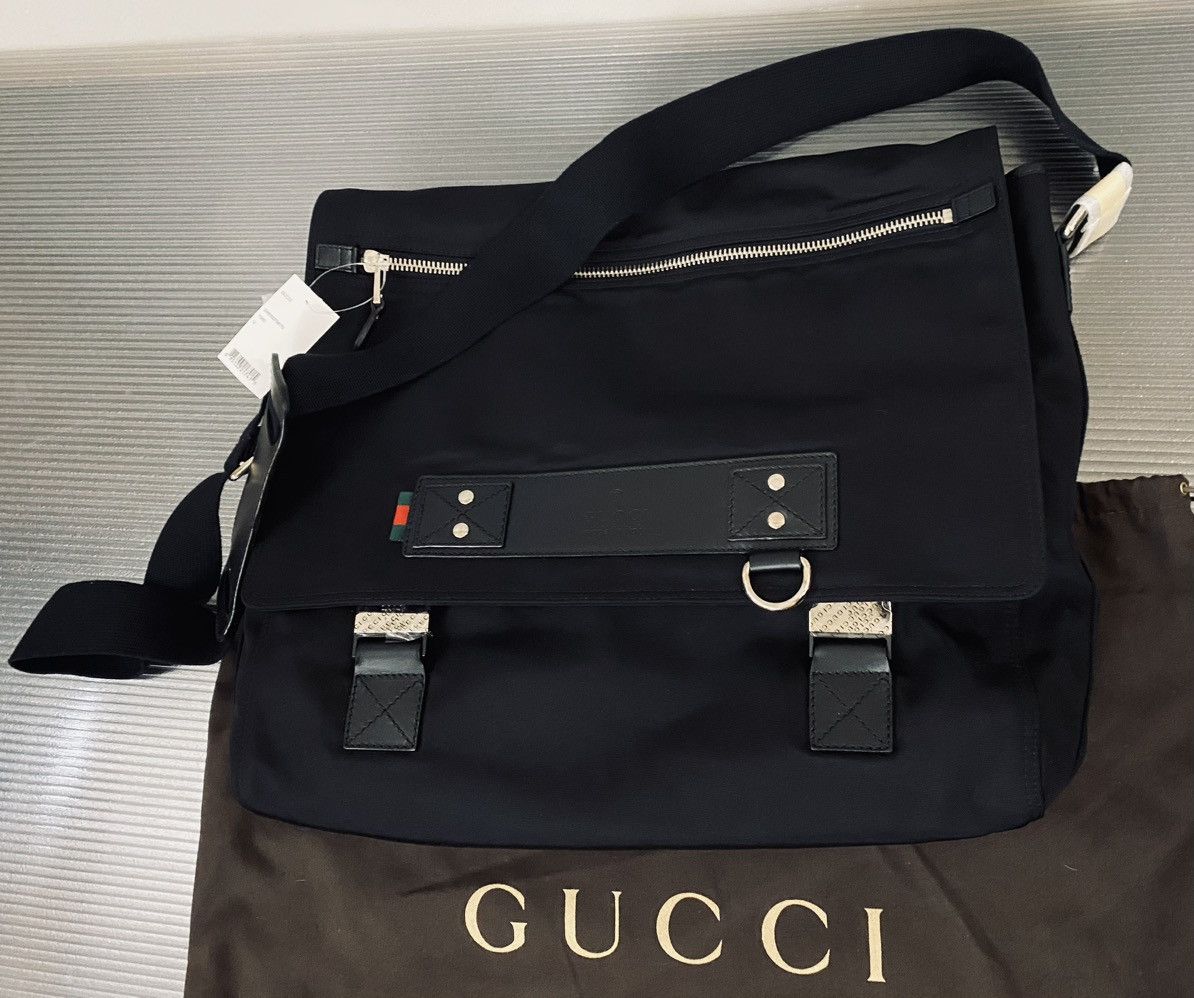 Gucci Gucci 🇮🇹 Nero ballistic nylon messenger bag unisex NEW Size ONE SIZE - 3 Thumbnail