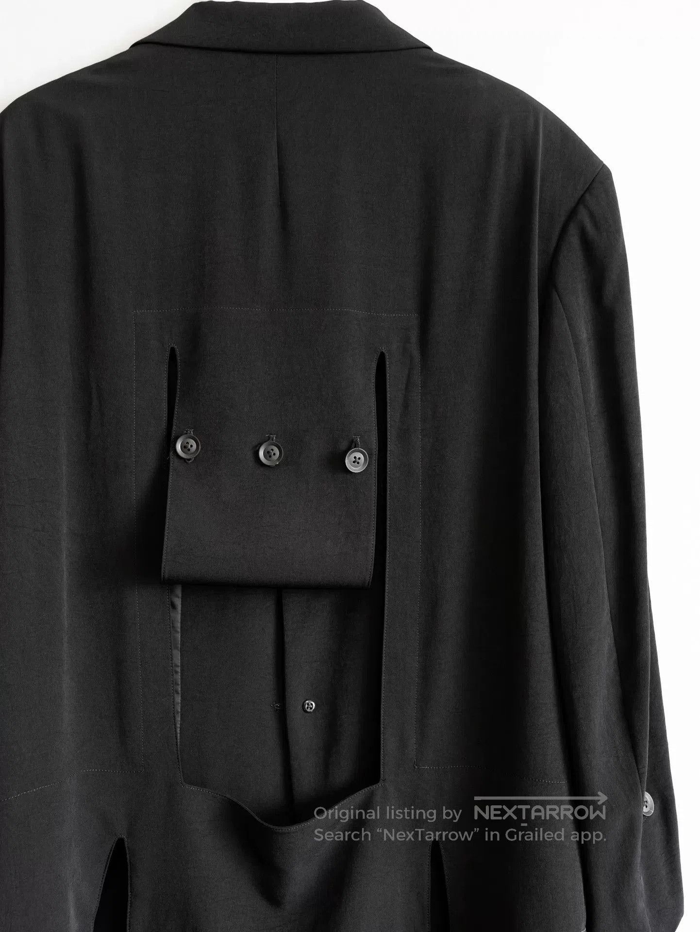 Yohji Yamamoto asymmetrical black acetate coat by yohji yamamoto. Size US M / EU 48-50 / 2 - 7 Thumbnail
