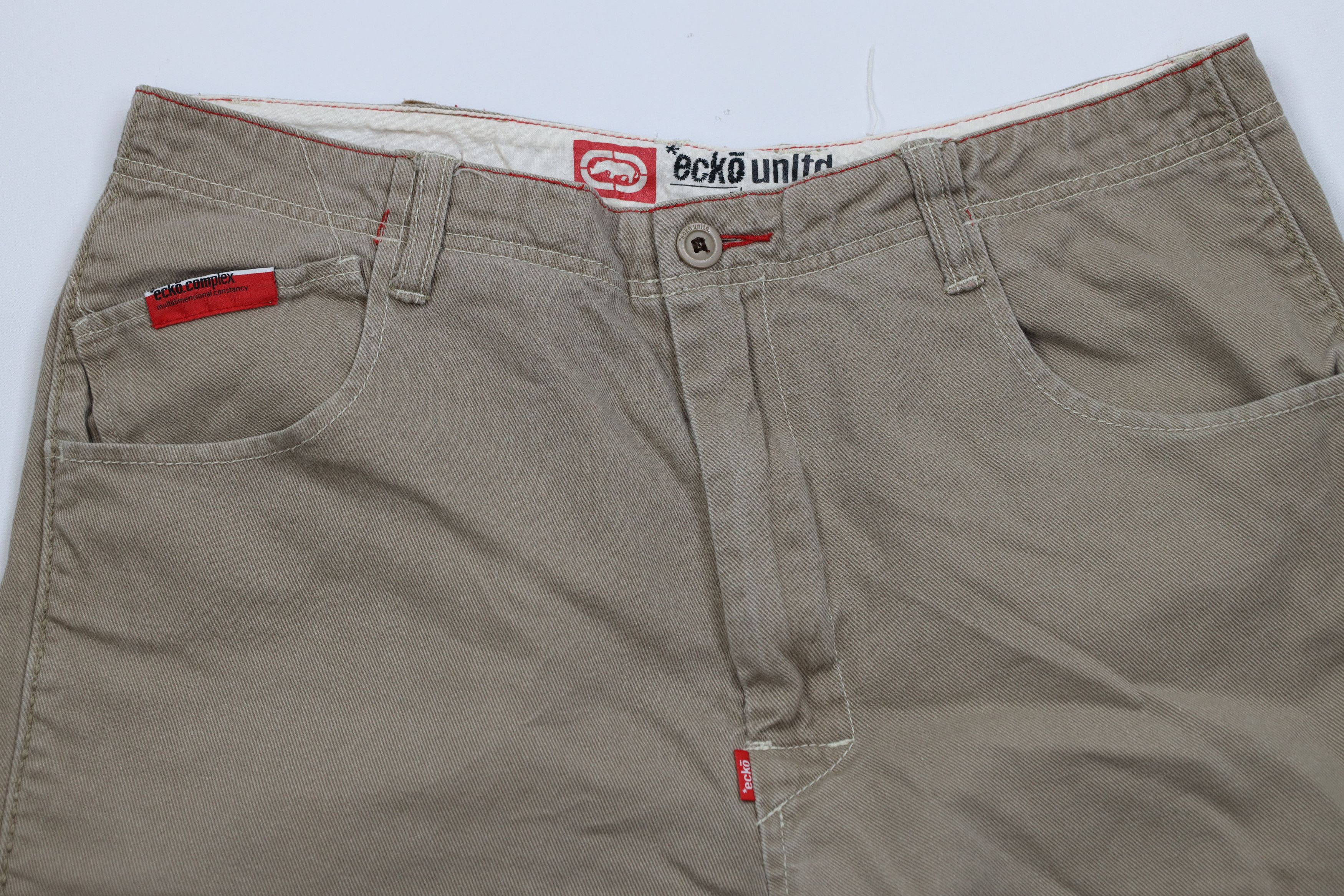 Ecko Unltd. Vintage 90s Y2K Ecko Hip Hop Military Style Shorts Beige Size US 34 / EU 50 - 2 Thumbnail