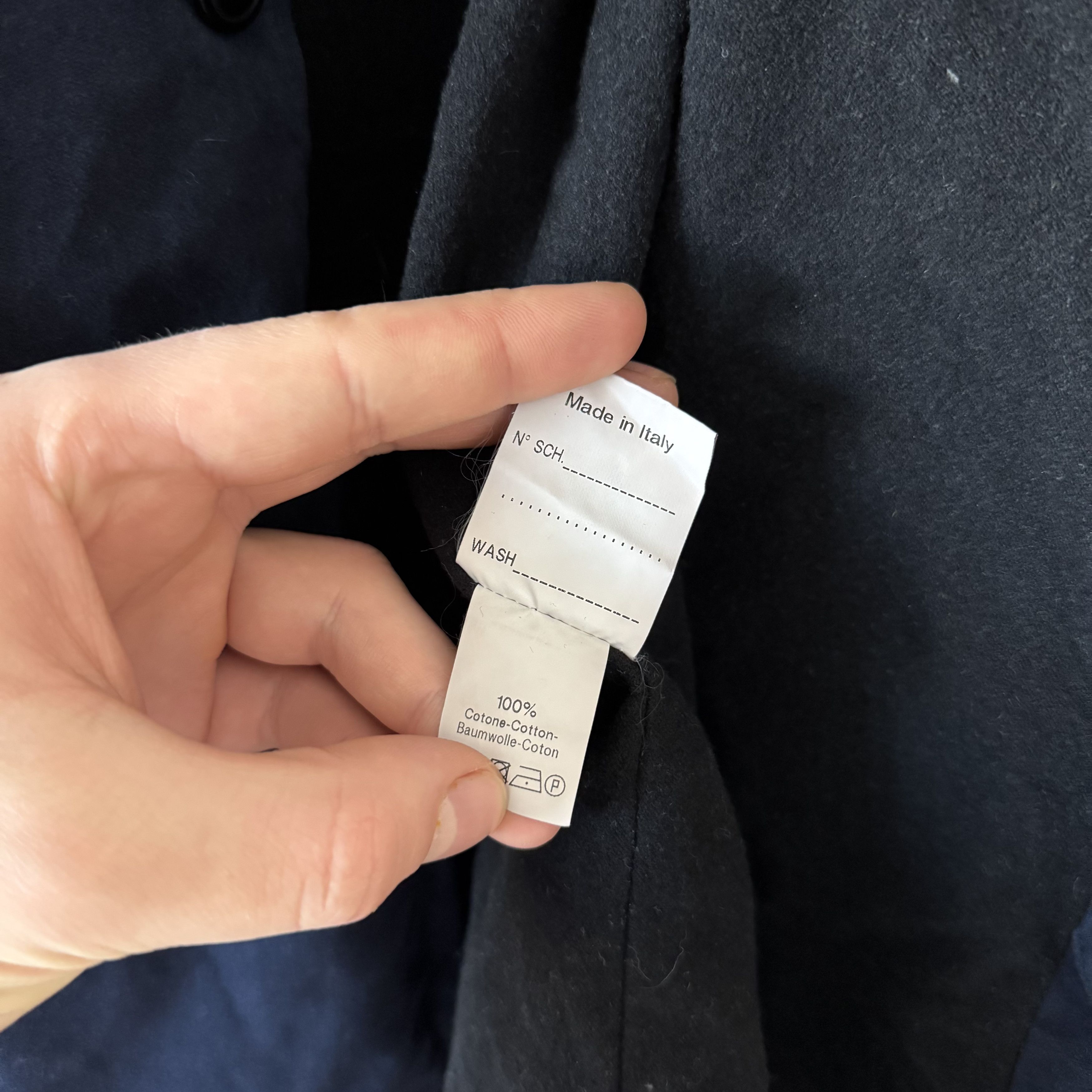 C.O.F. Studio Men's C.O.F Studio Navy Blue Moleskin Cotton Coat Size M Size US M / EU 48-50 / 2 - 12 Thumbnail