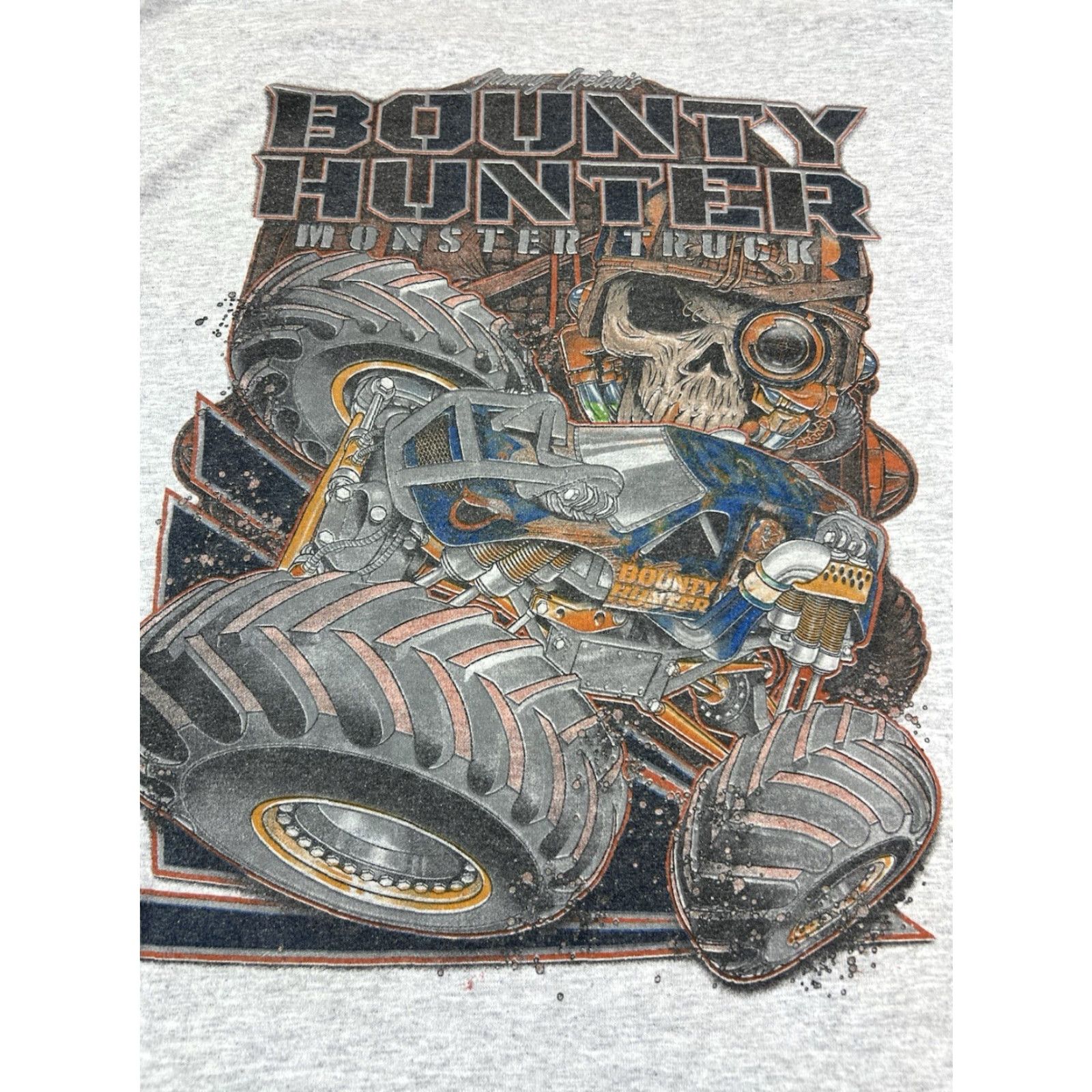Vintage Bounty Hunter Monster Jam T Shirt Medium Unisex Adults Gray Short Sleeve Sports Outdoor Size US M / EU 48-50 / 2 - 4 Thumbnail