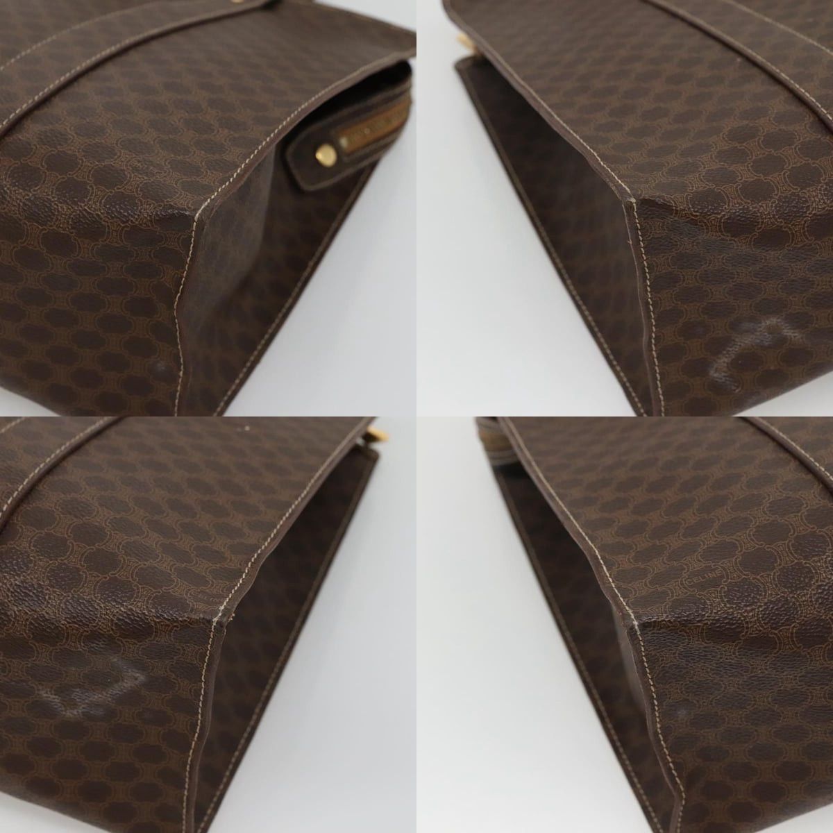 Celine CELINE Macadam Canvas Shoulder Bag Pvc Leather Brown Gold Size ONE SIZE - 10 Thumbnail