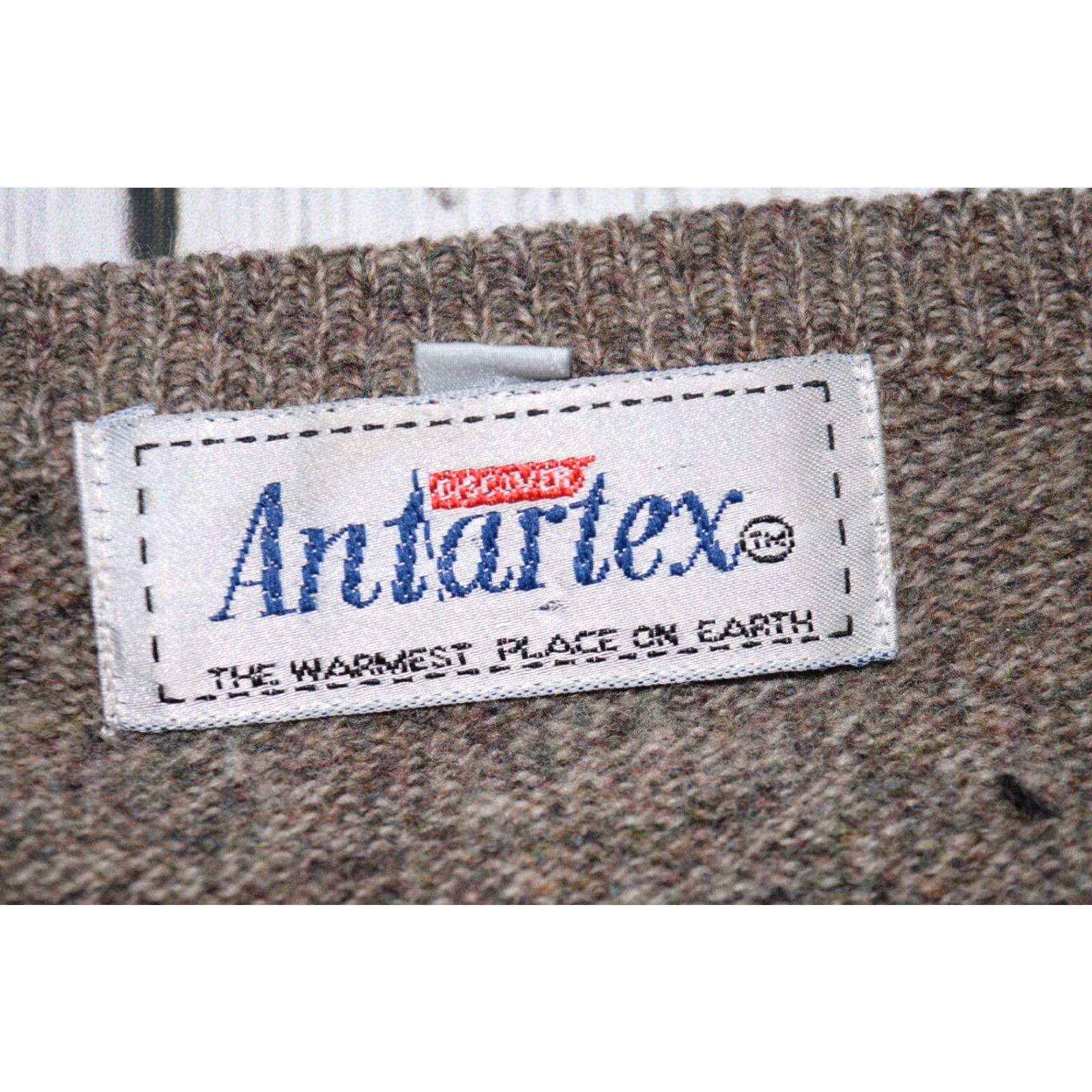 Vintage VINTAGE Antartex BROWN SWEATER KNIT WOOL MENS SIZE LARGE V-NECK LAMBSWOOL TIGHT KNIT PULLOVER SHIRT? Size US L / EU 52-54 / 3 - 4 Thumbnail