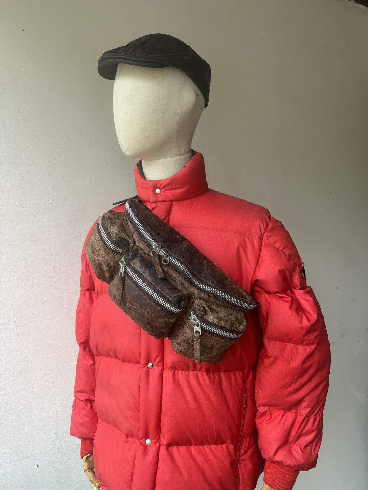 Avirex Vintage 2000s Avirex Distress Patina Leather Cargo Chest Bag Size ONE SIZE - 4 Thumbnail