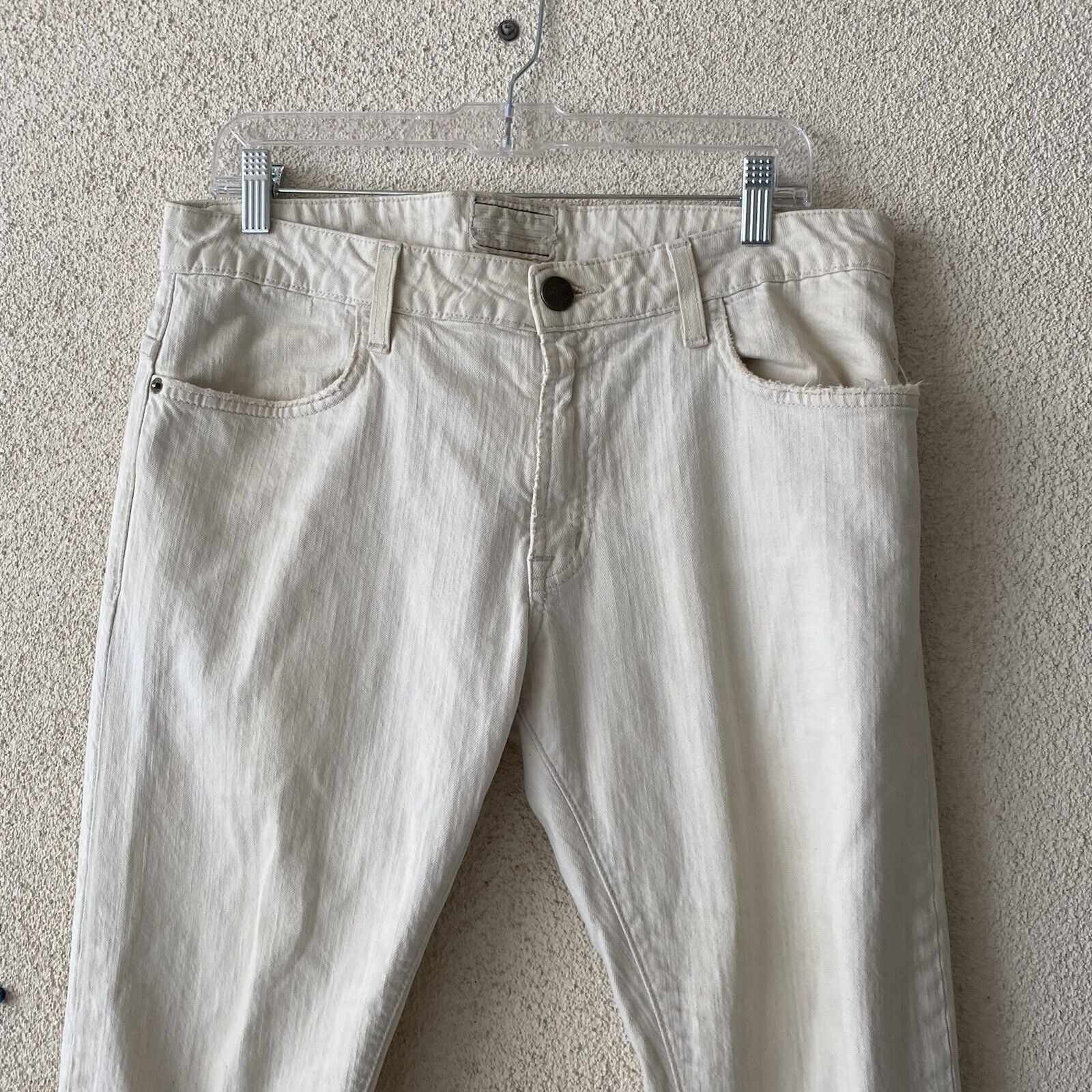Current/Elliot Current Elliott Womens Jeans White Cropped Straight Midrise Size 28" / US 6 / IT 42 - 3 Thumbnail