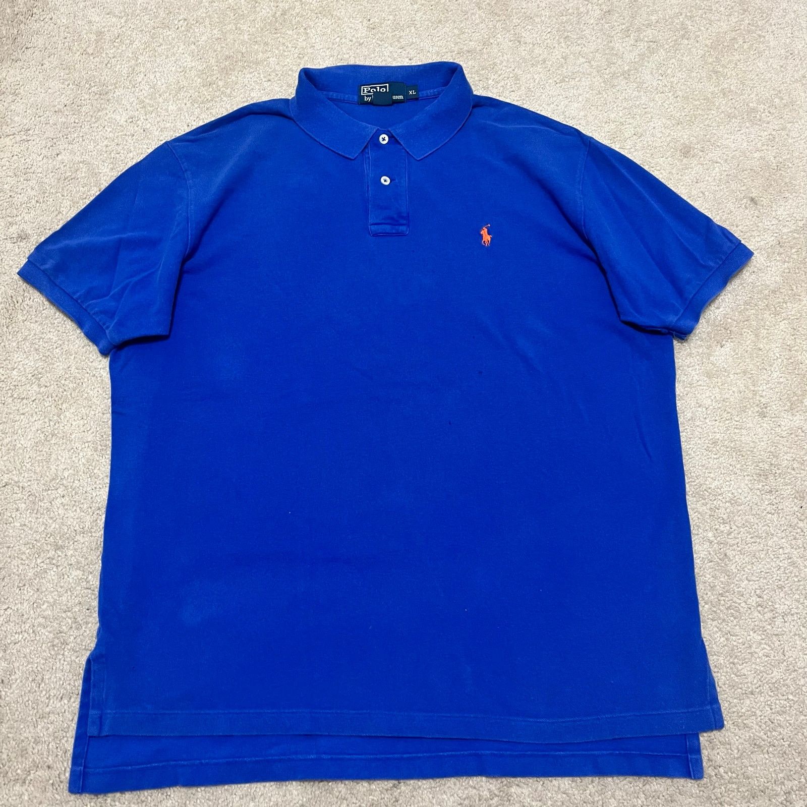 Polo Ralph Lauren Polo Ralph Lauren Blue w/ Orange Pony Polo Shirt XL Size US XL / EU 56 / 4 - 1 Thumbnail