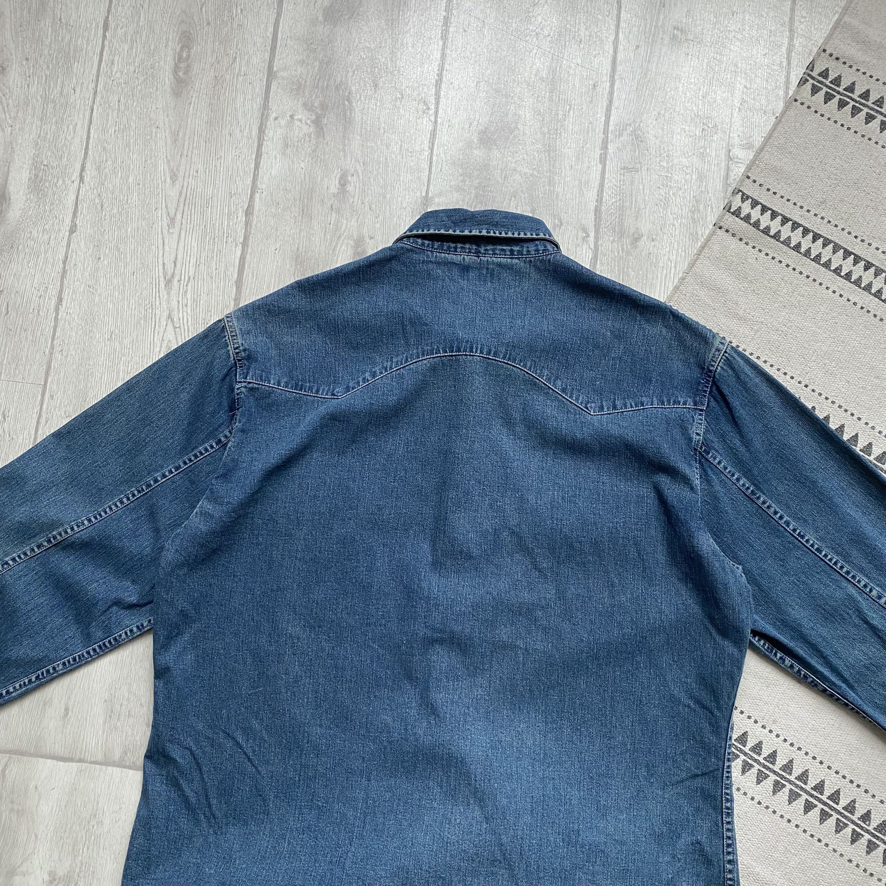 Cowboy Equipment 👔 Vintage Levis Denim shirt Western Cowboy Diesel Wrangler Size US XL / EU 56 / 4 - 9 Thumbnail