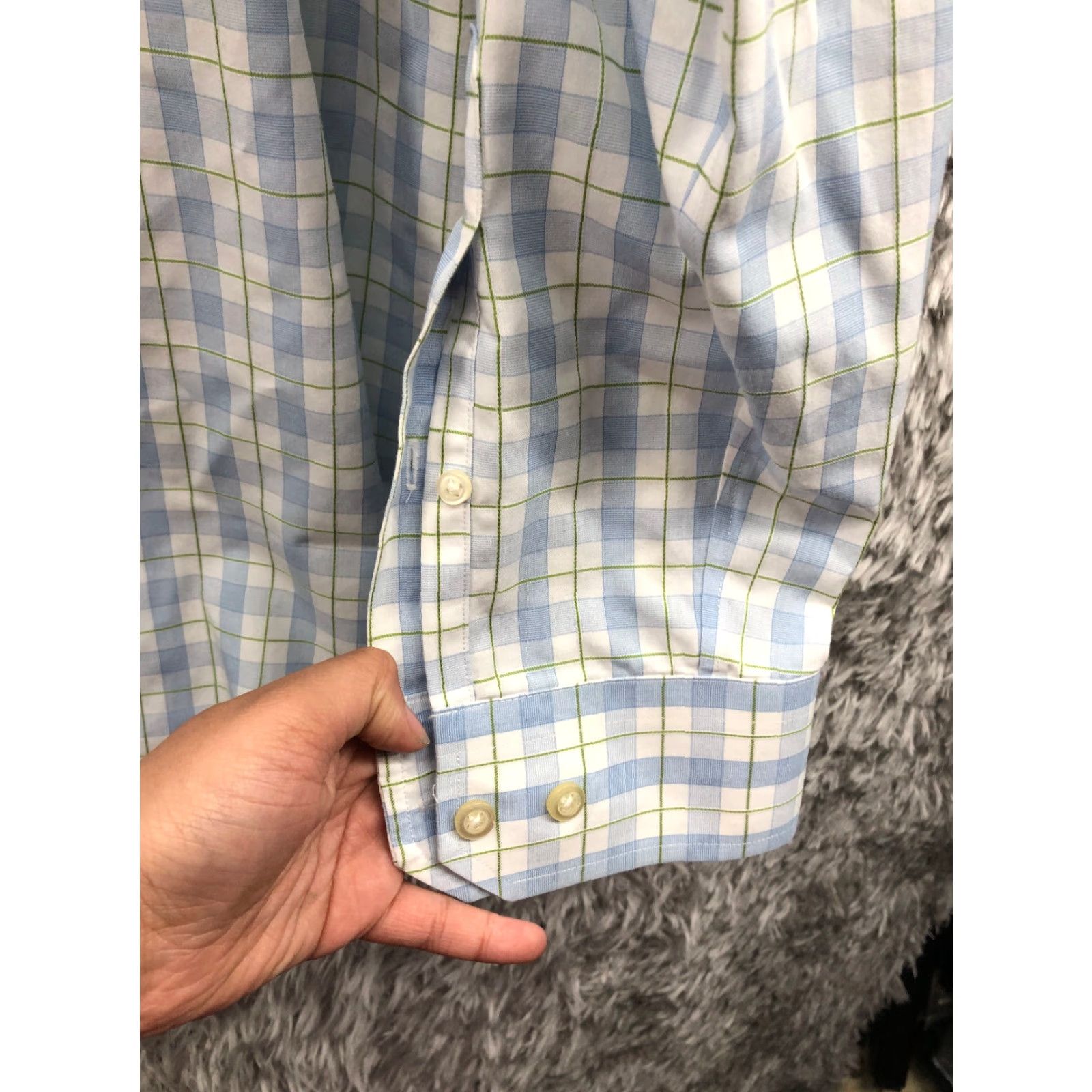 Banana Republic Banana Republic Shirt L Mens Blue Plaid Long Sleeve Spread Collar Button-Up Shirt Size US L / EU 52-54 / 3 - 3 Thumbnail