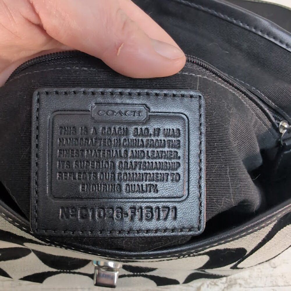 Coach Vintage Coach Purse Canvas and Leather Black and Cream Size ONE SIZE - 6 Thumbnail