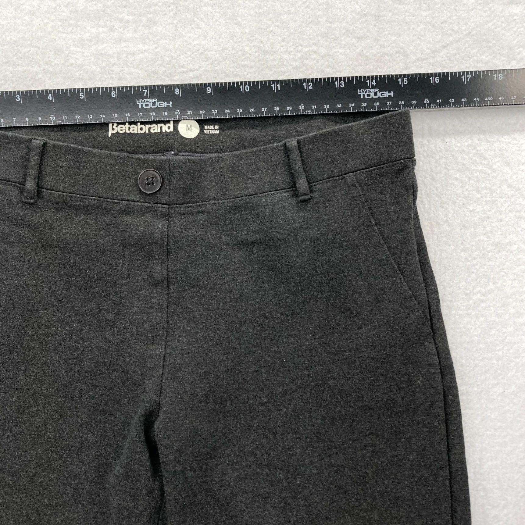Vintage Betabrand Women's M Gray Super Stretch Dress Pants Yoga Wear Career Pull On Dress Pants Slim Straight 30 In Inseam 31 In Gray Womens Shoes Size 30" / US 8 / IT 44 - 6 Thumbnail