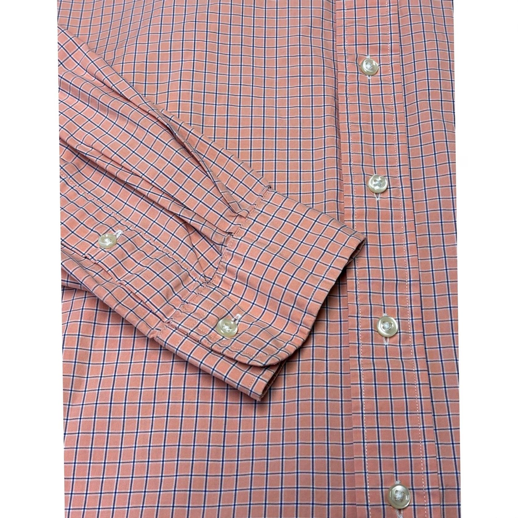 Polo Ralph Lauren Polo Ralph Lauren Mens 3XLT Tall Orange Blue Check Classic Fit Button Down Shirt Size US XXL / EU 58 / 5 - 3 Thumbnail