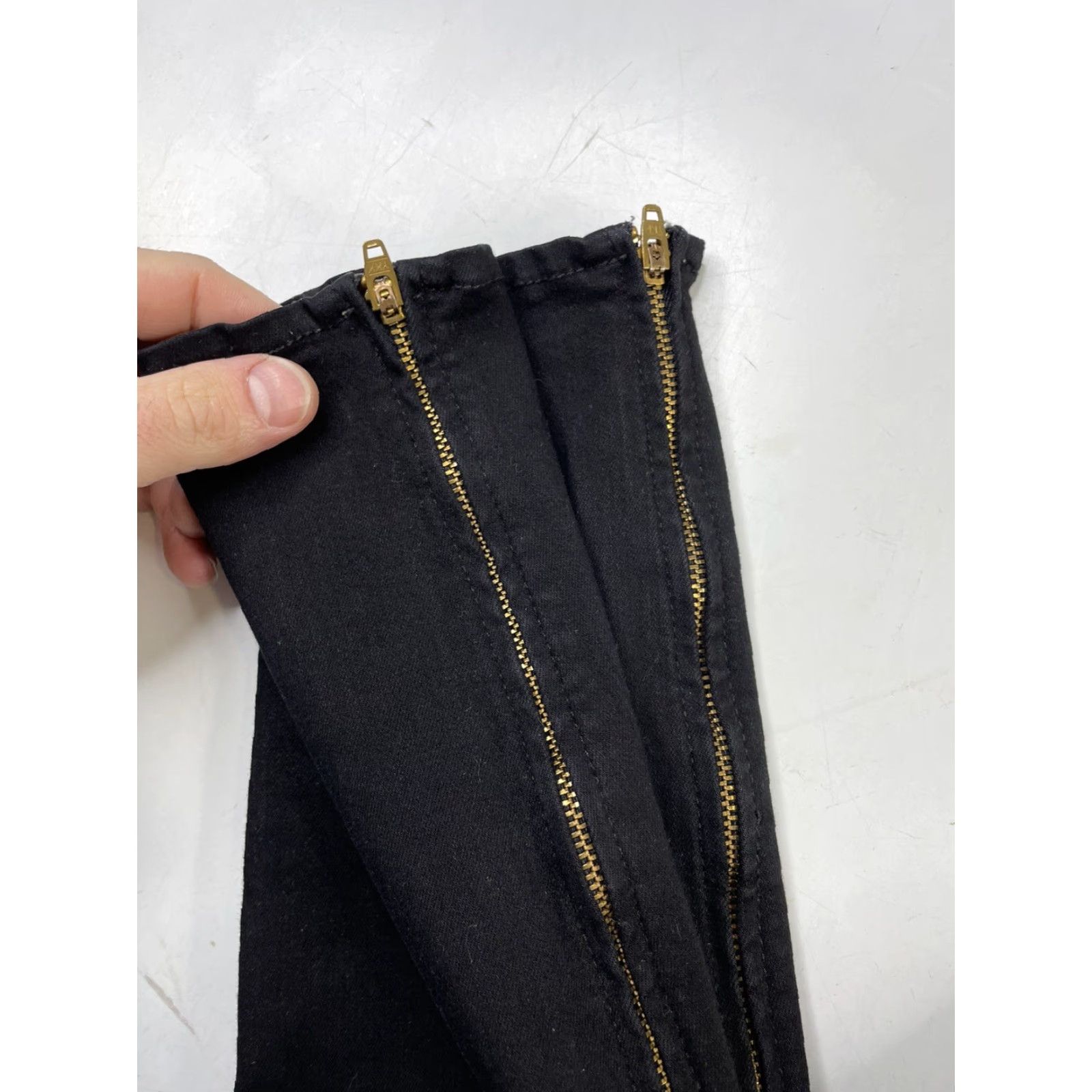 L'AGENCE L'Agence Andrea High Rise Slim Straight Ankle Zip Jeans Women's 24 Noir Black Size 42" / US 20 - 5 Thumbnail