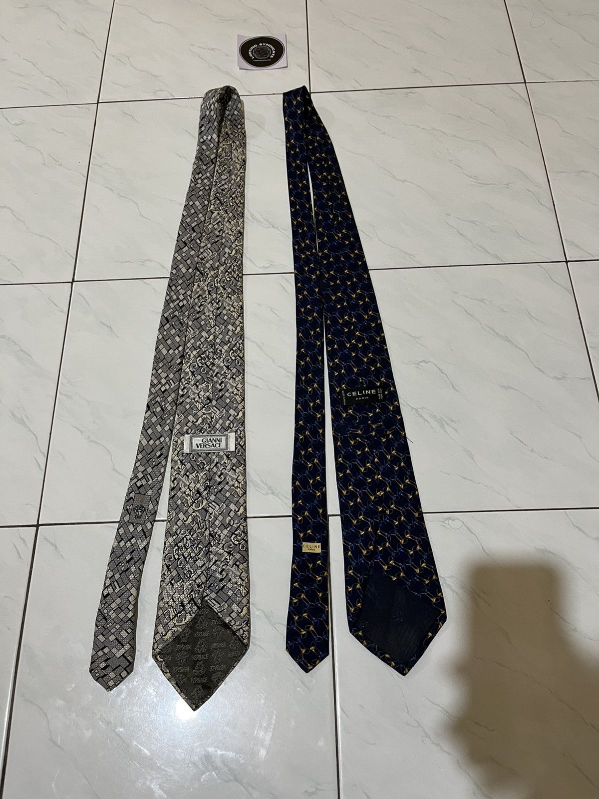 Designer 🔥 Bundle 2 Ties Gianni Versace & Celine Paris Size ONE SIZE - 8 Thumbnail
