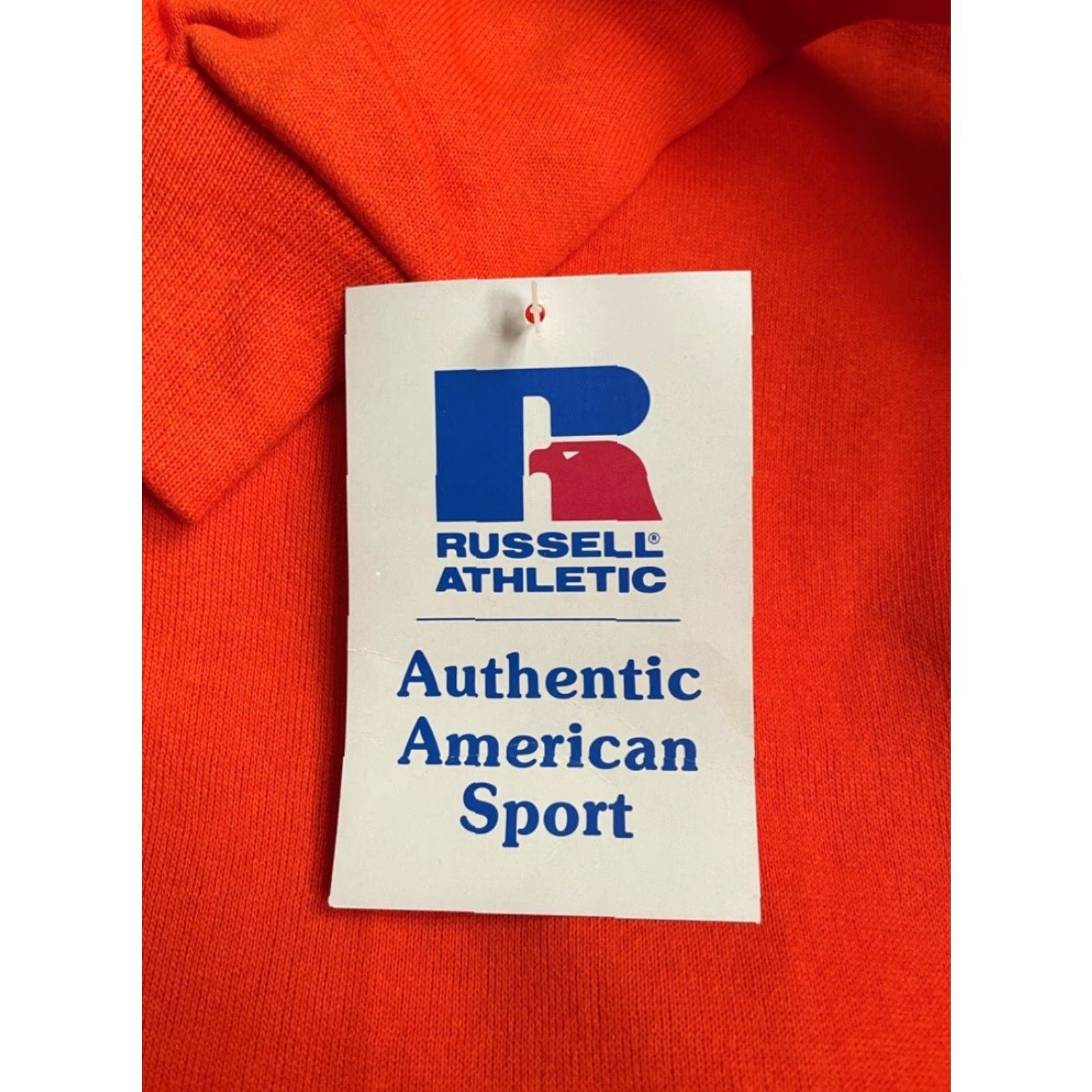 Russell Athletic VINTAGE Russell Athletic Hoodie Mens XS Orange 90s Deadstock NWT NOS Cotton Blend Crew Sweatshirt Size US XS / EU 42 / 0 - 2 Thumbnail